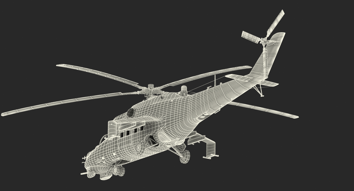 Russian Helicopter Mil Mi 24 Rigged 2 3D
