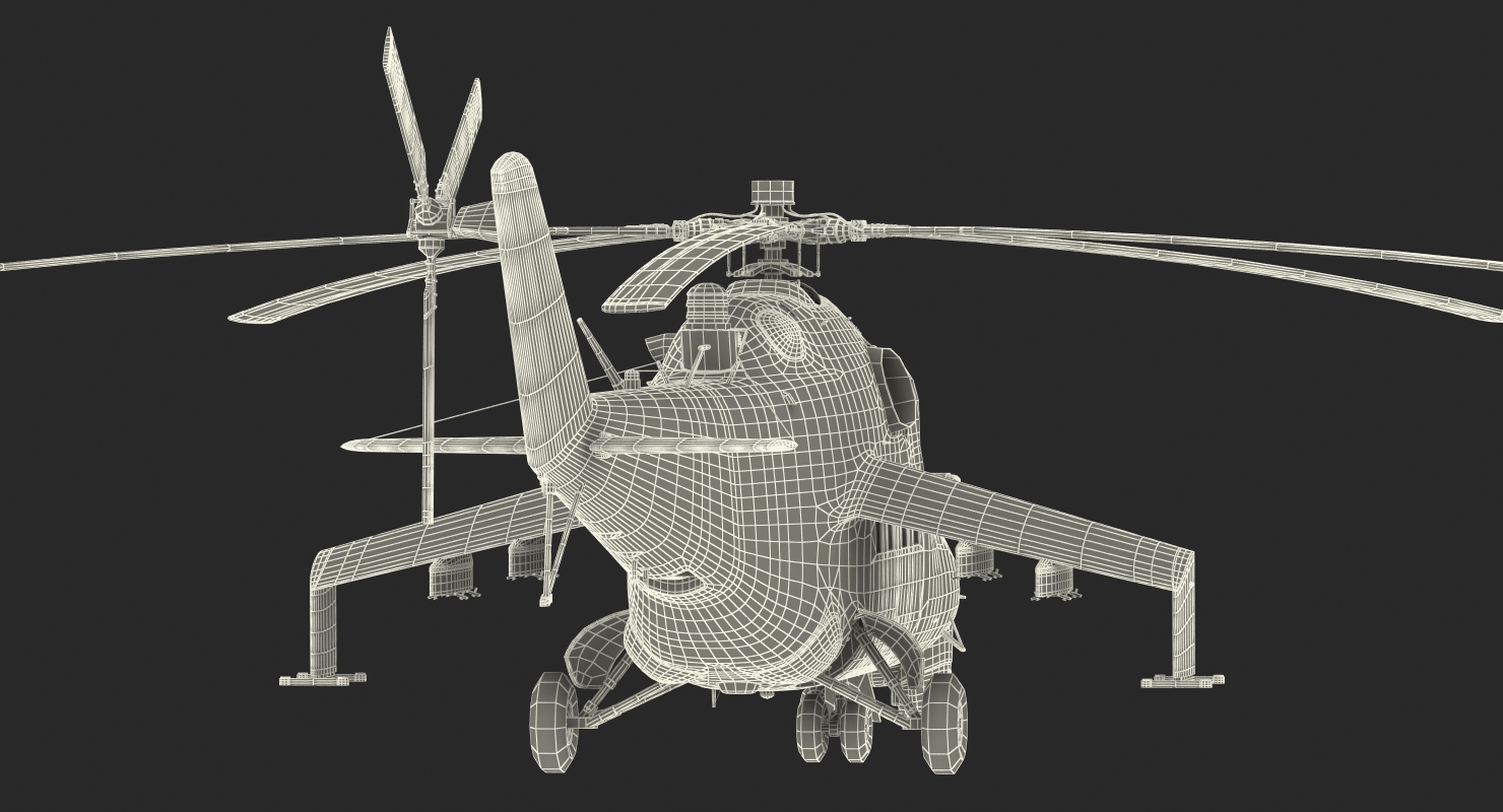 Russian Helicopter Mil Mi 24 Rigged 2 3D