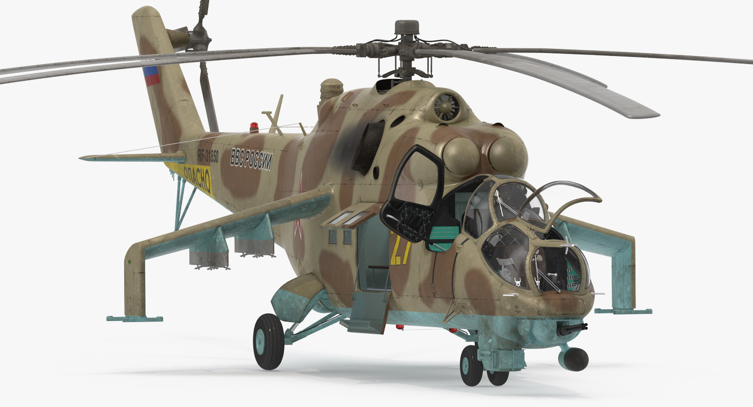 Russian Helicopter Mil Mi 24 Rigged 2 3D