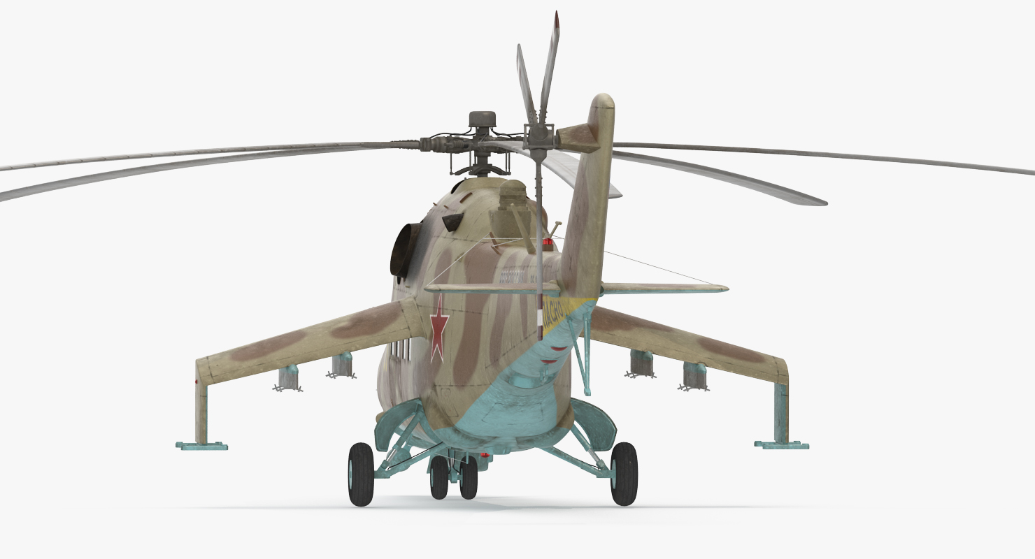 Russian Helicopter Mil Mi 24 Rigged 2 3D