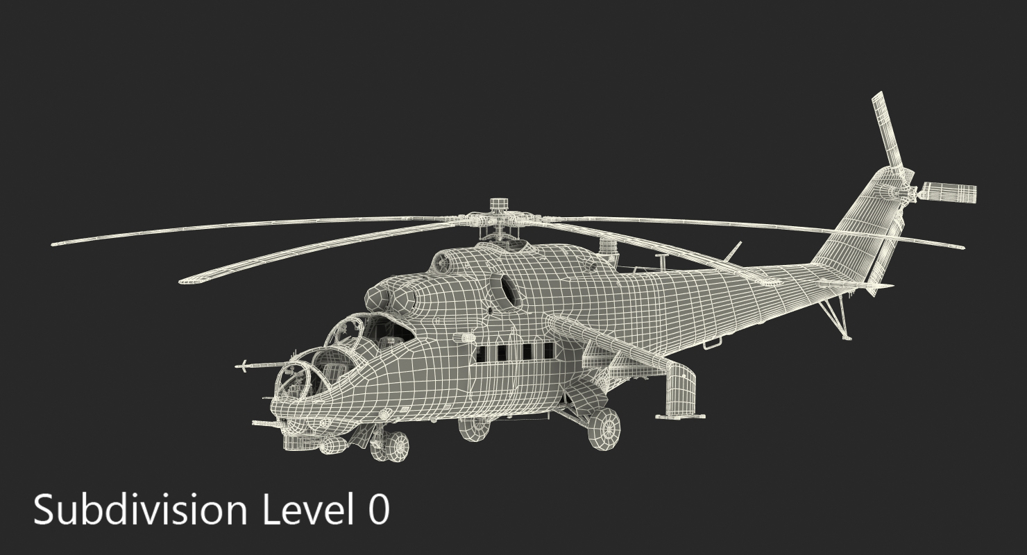 Russian Helicopter Mil Mi 24 Rigged 2 3D