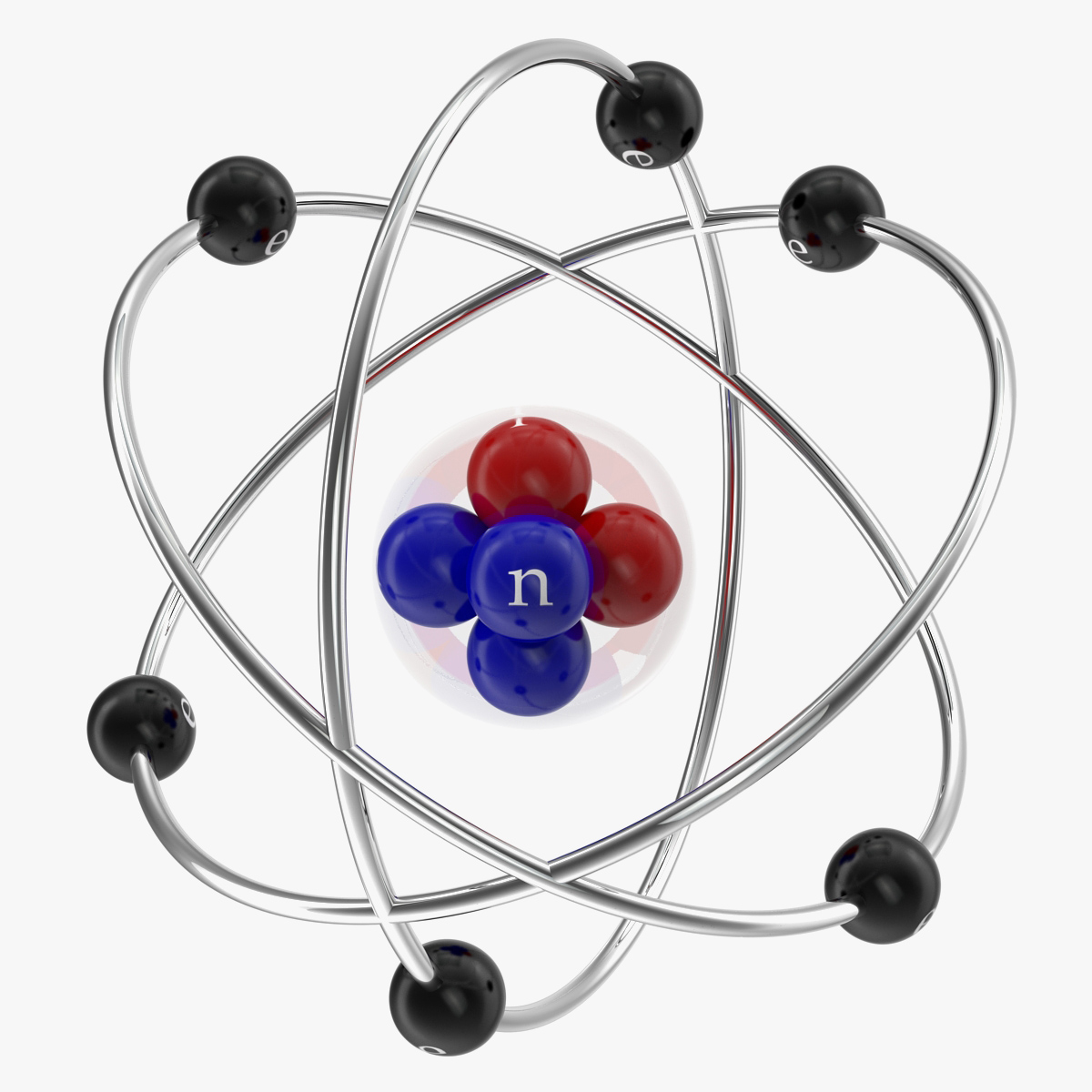Abstract Atom Orbit 3D Model