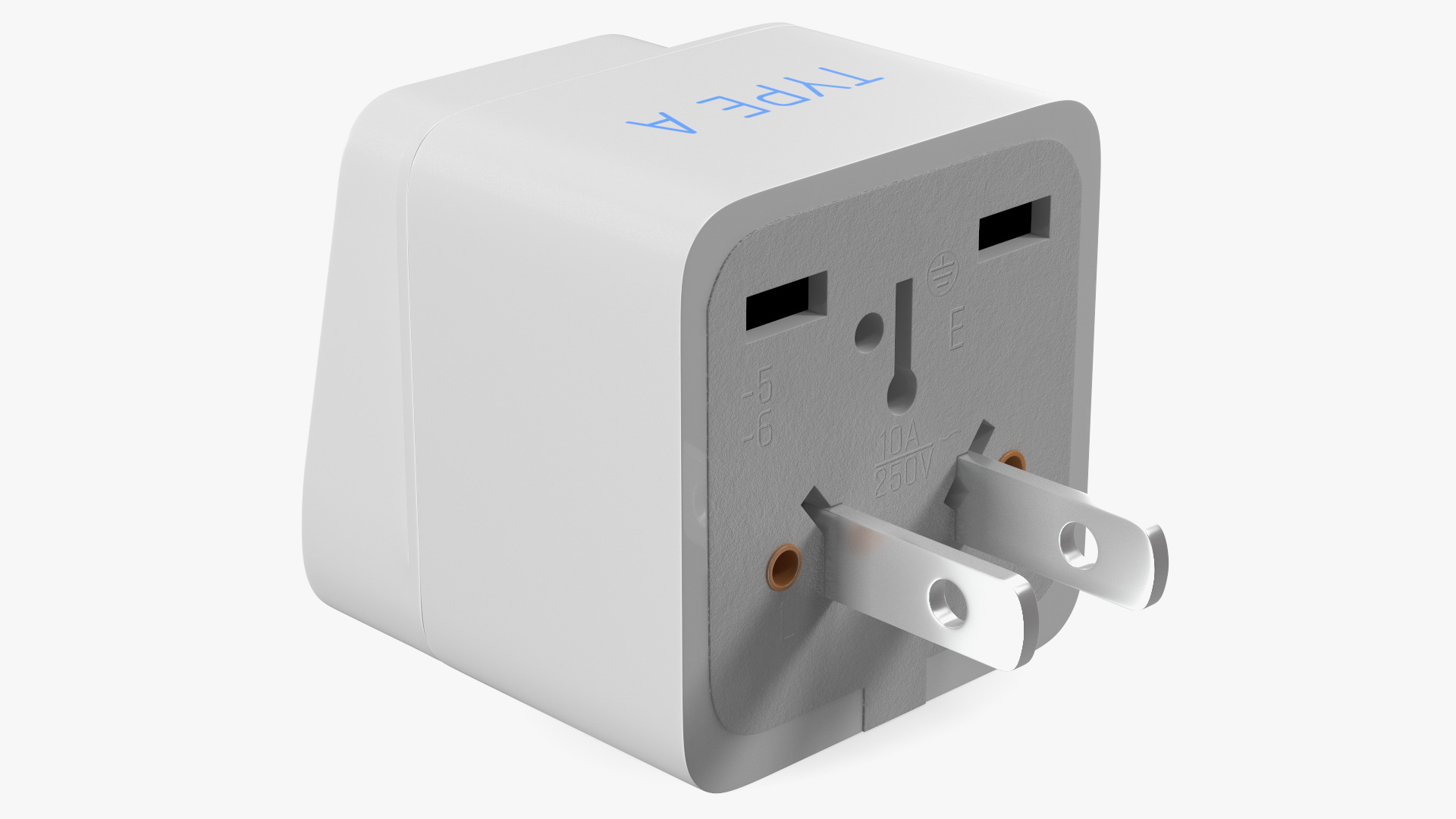 3D model Type A Plug Adapter White