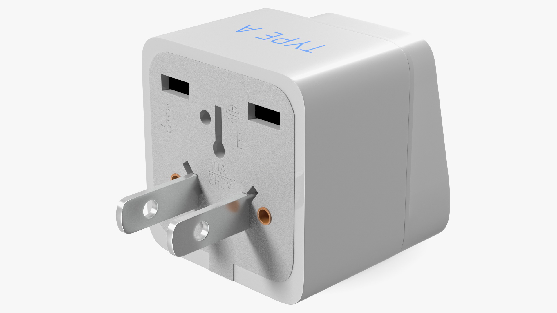 3D model Type A Plug Adapter White