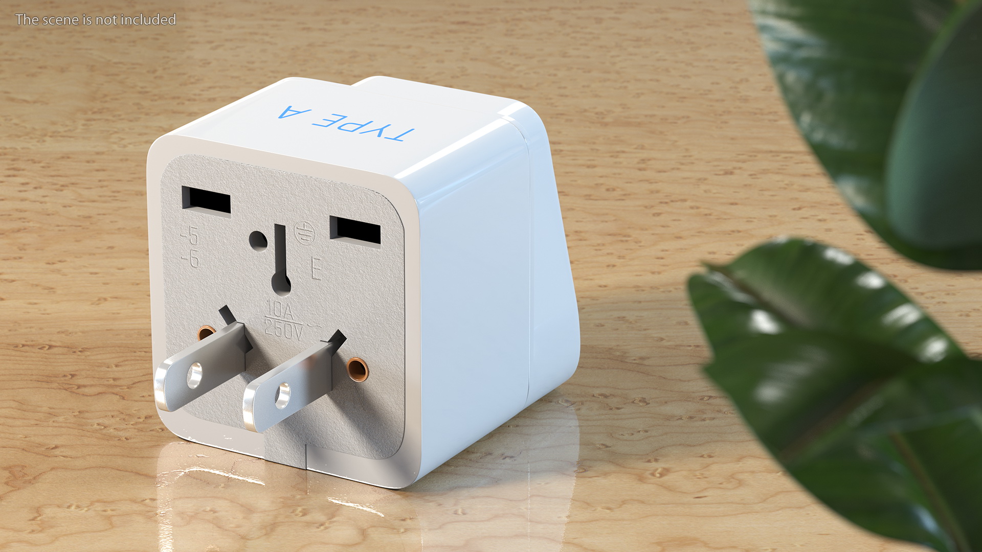 3D model Type A Plug Adapter White
