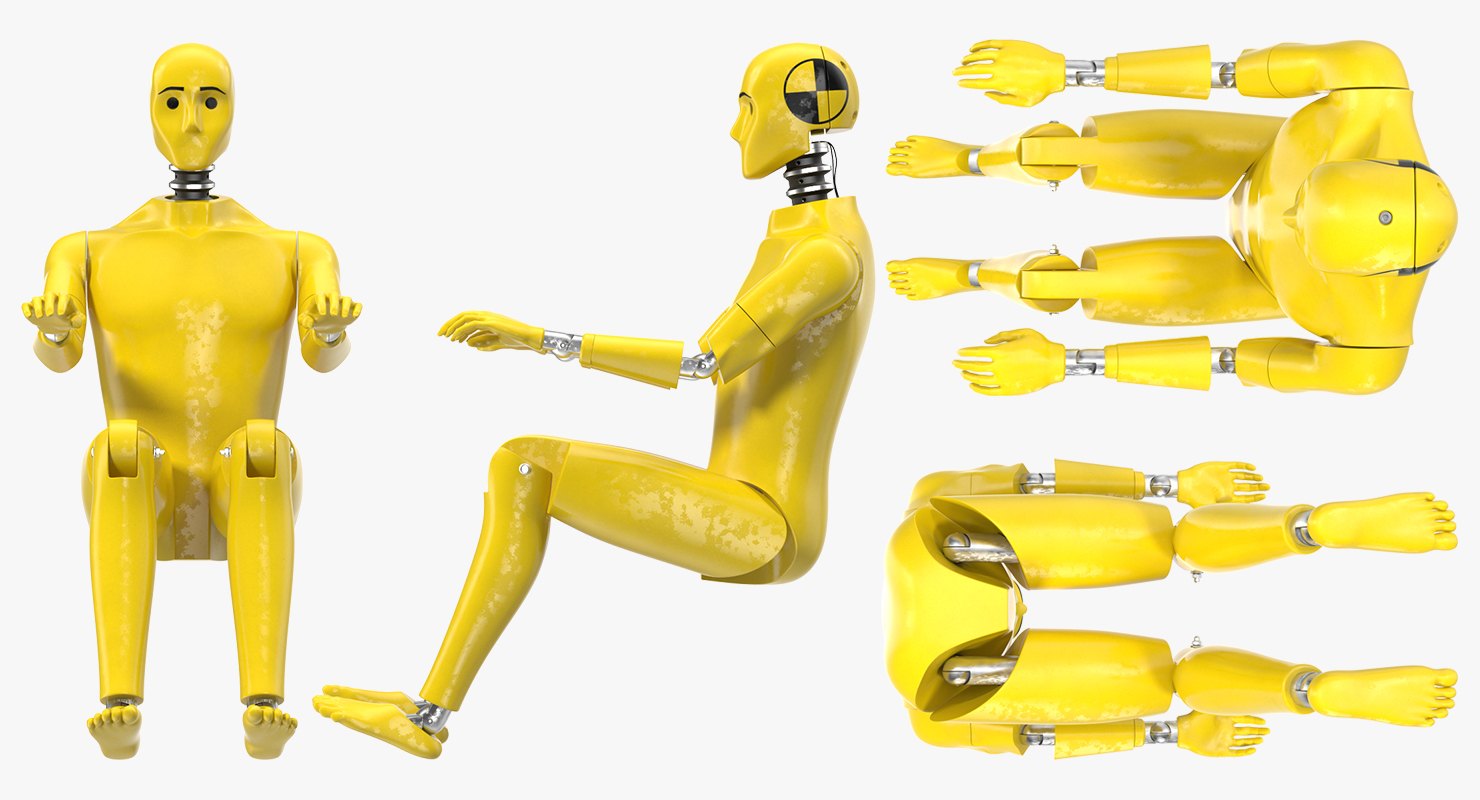 Crash Test Dummy Sitting Posture 3D