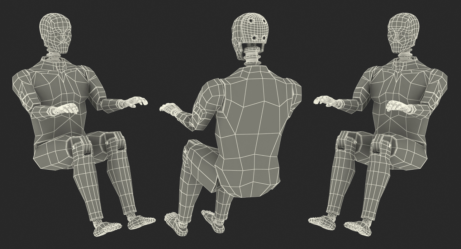 Crash Test Dummy Sitting Posture 3D