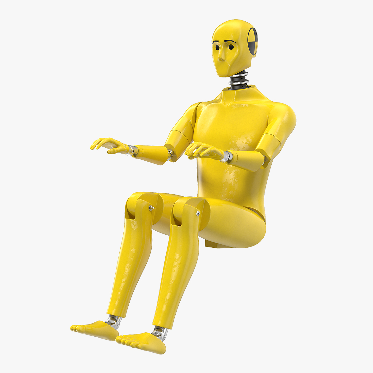 Crash Test Dummy Sitting Posture 3D Model, view 11