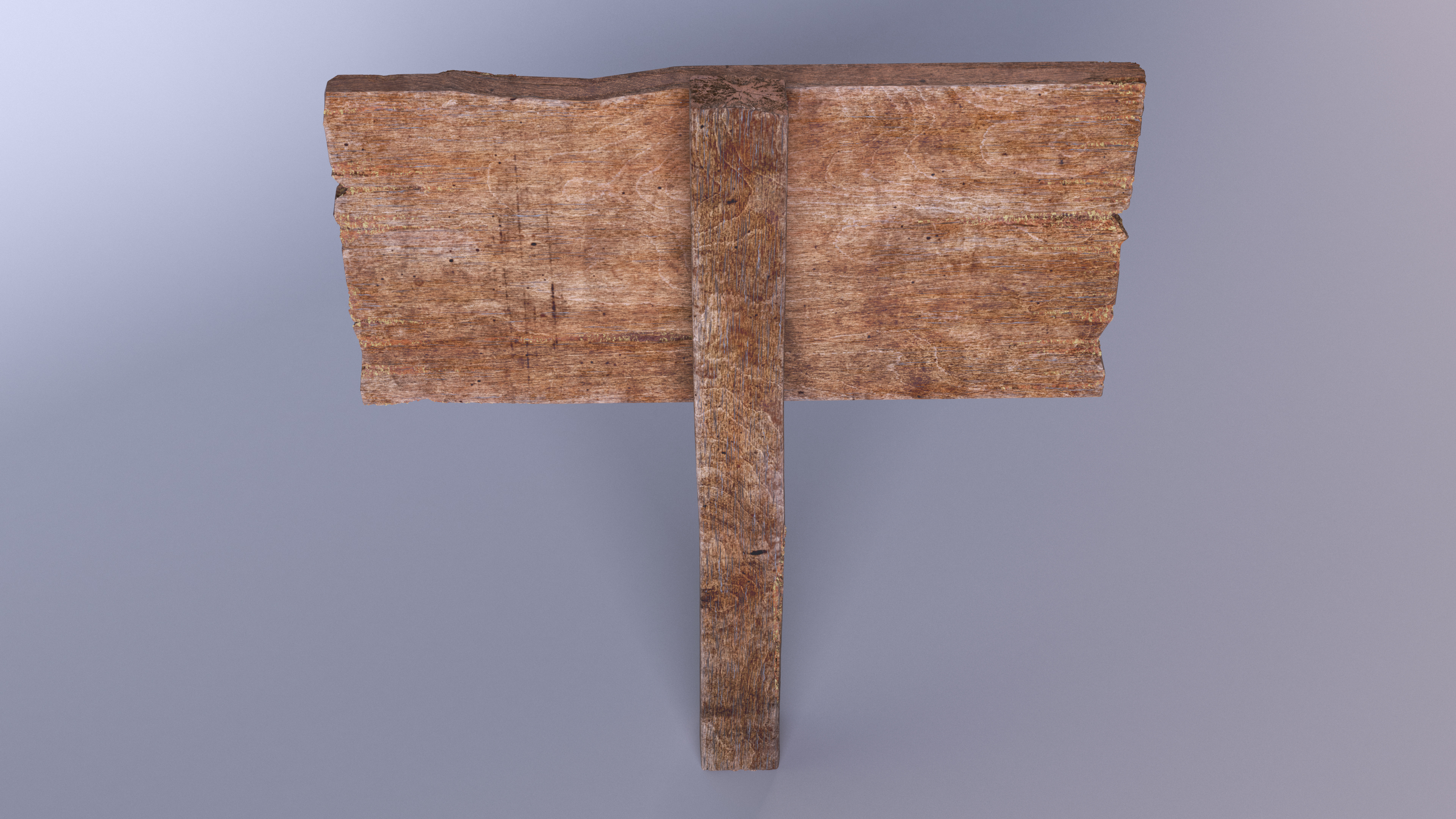 3D Old Rustic Wooden Signpost Mockup model