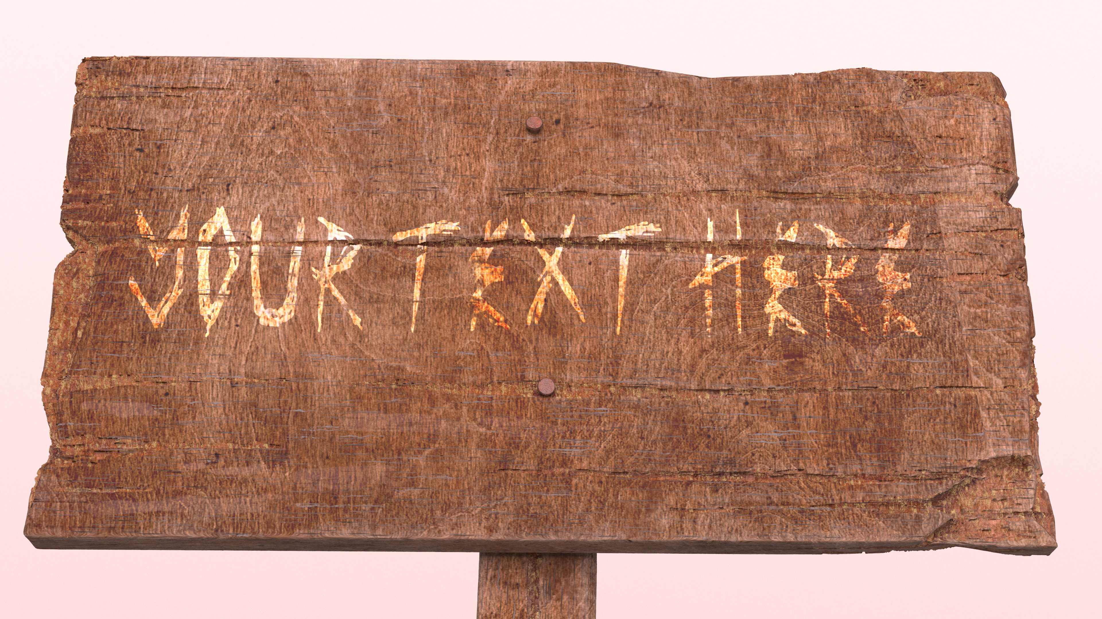 3D Old Rustic Wooden Signpost Mockup model