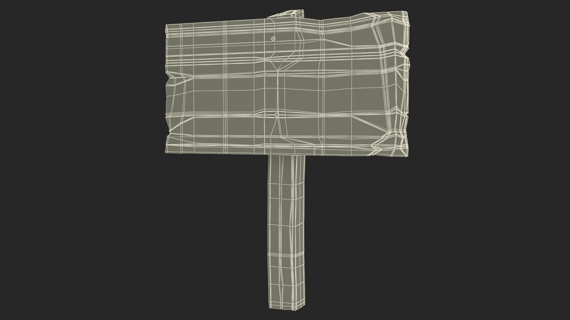 3D Old Rustic Wooden Signpost Mockup model