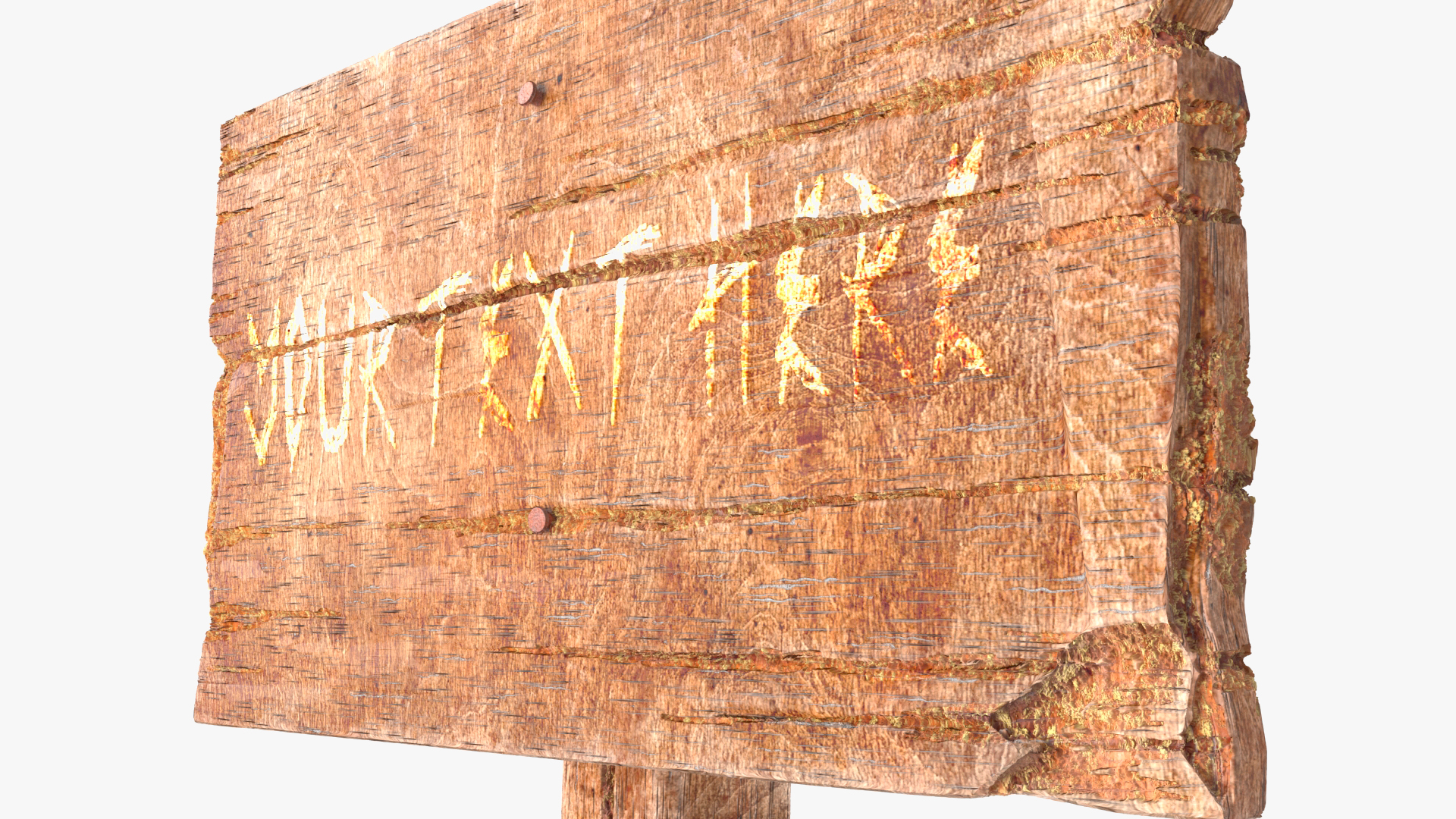 3D Old Rustic Wooden Signpost Mockup model