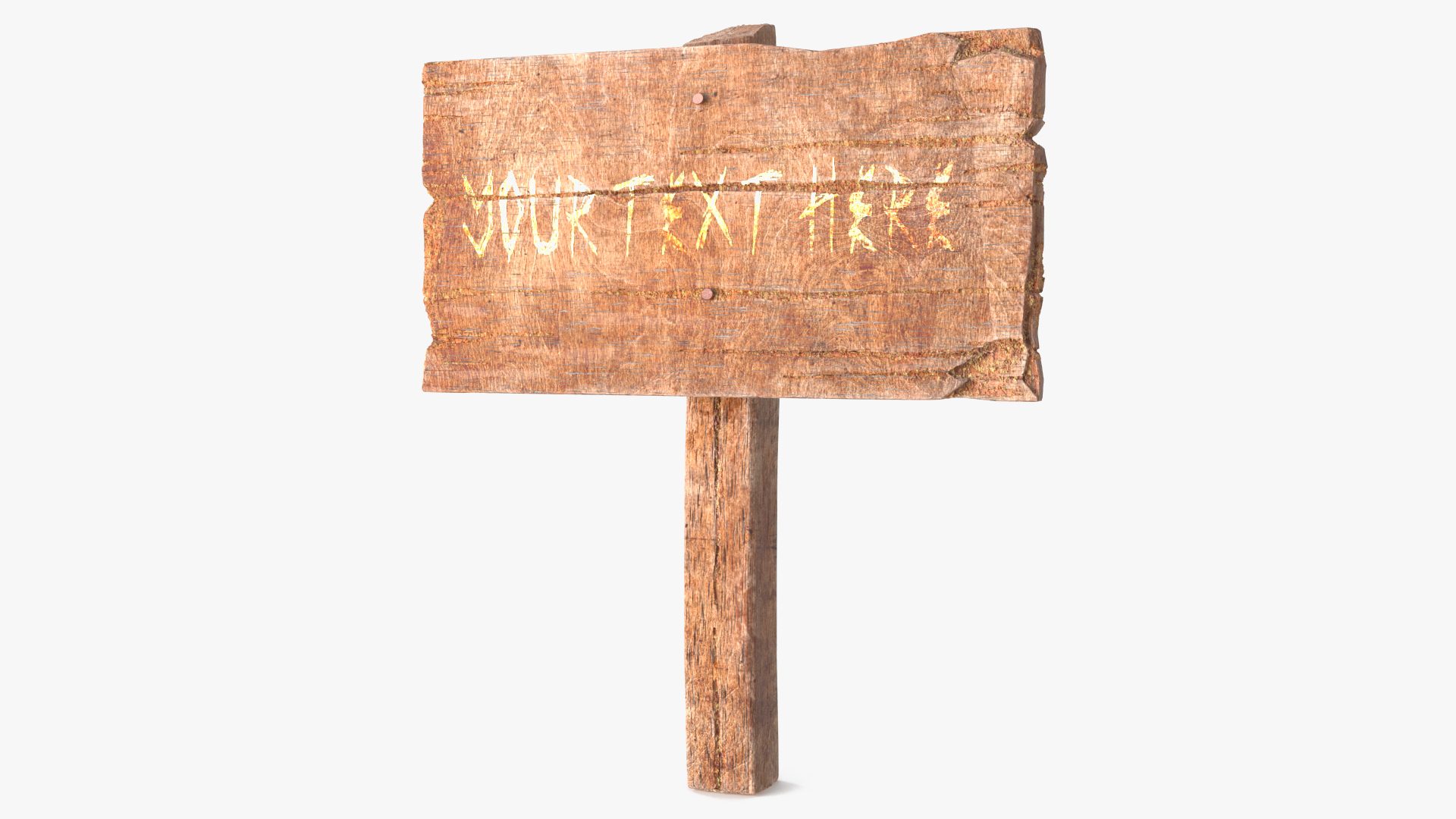 3D Old Rustic Wooden Signpost Mockup model