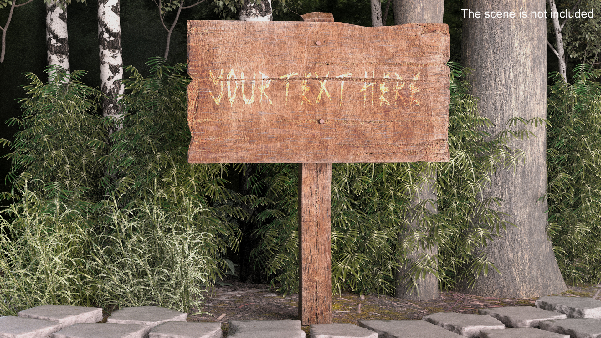 3D Old Rustic Wooden Signpost Mockup model