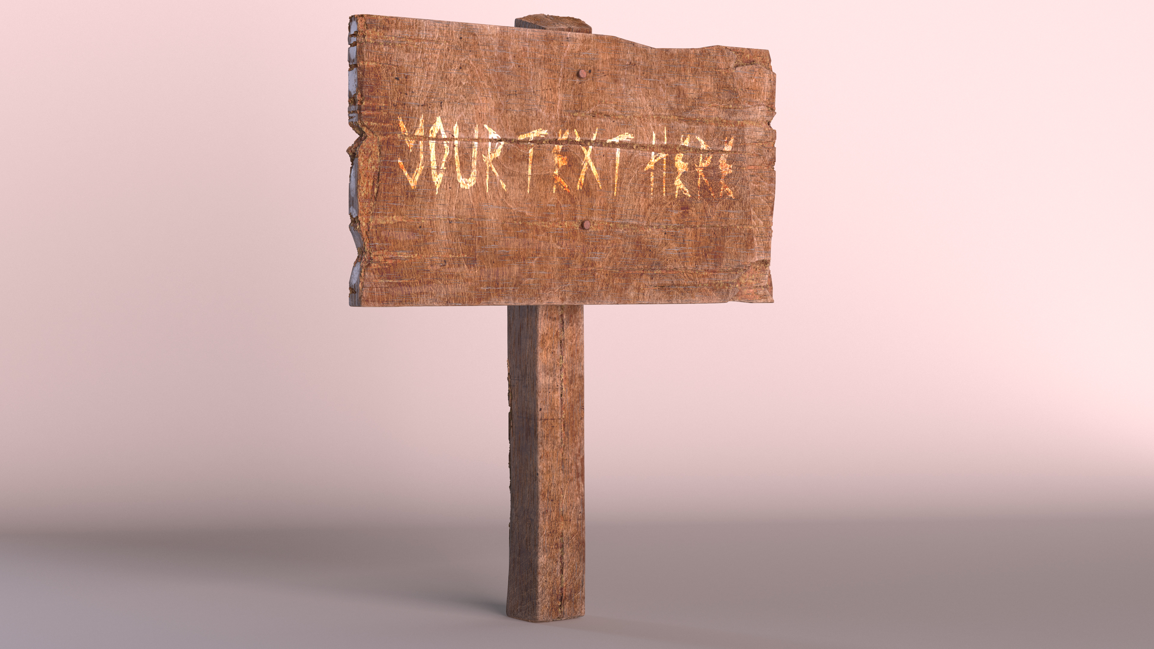 3D Old Rustic Wooden Signpost Mockup model