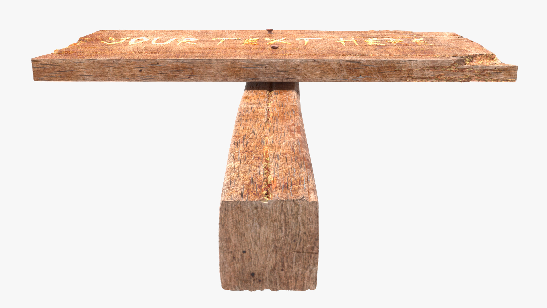 3D Old Rustic Wooden Signpost Mockup model