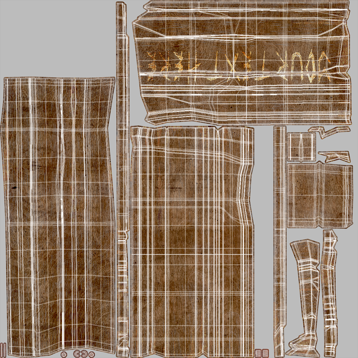 3D Old Rustic Wooden Signpost Mockup model