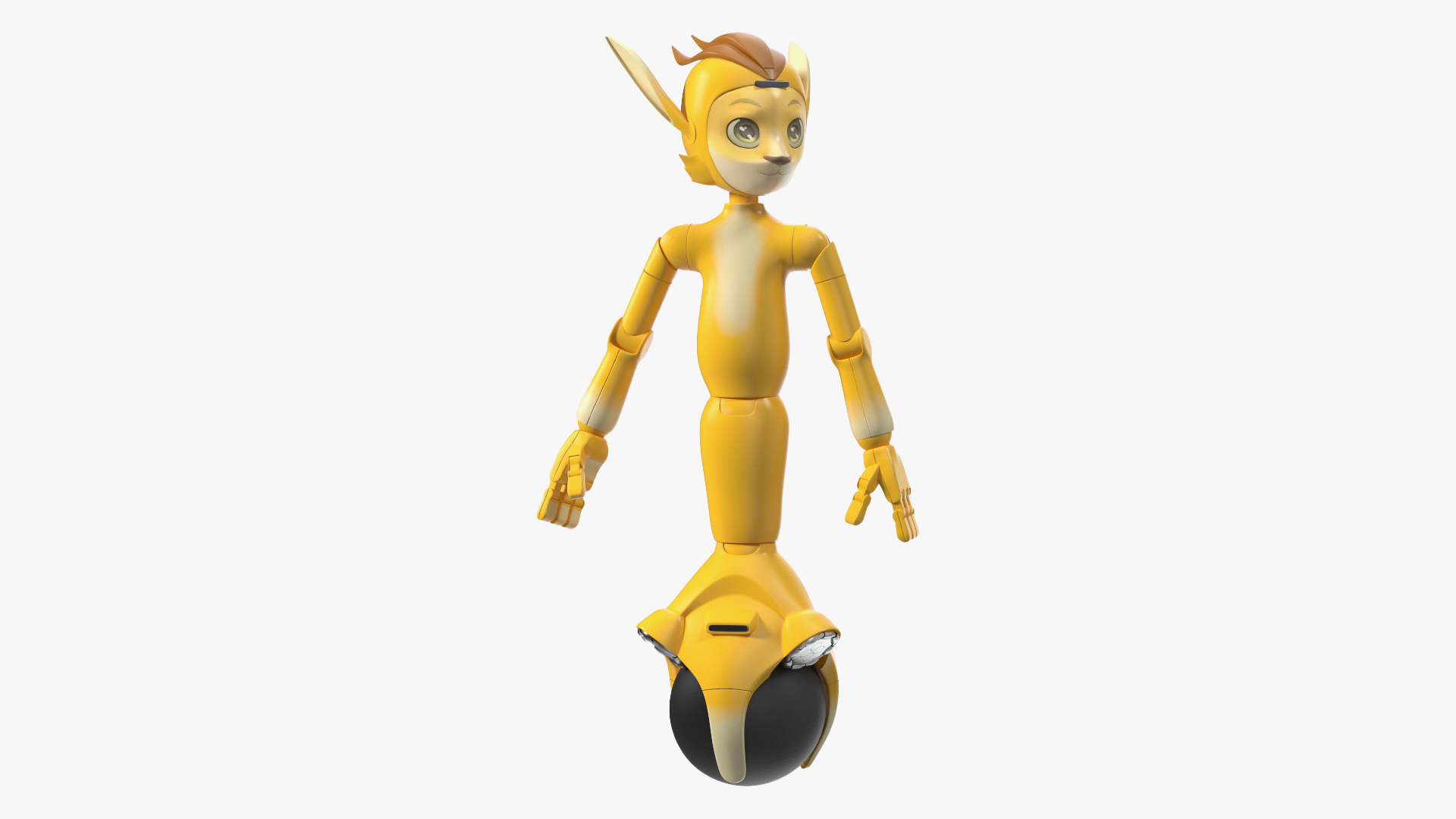 3D Mirokai Robot Yellow Rigged for Maya