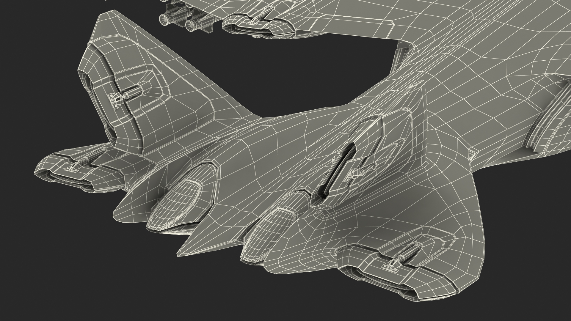 Futuristic Military Fighter Jet White 3D