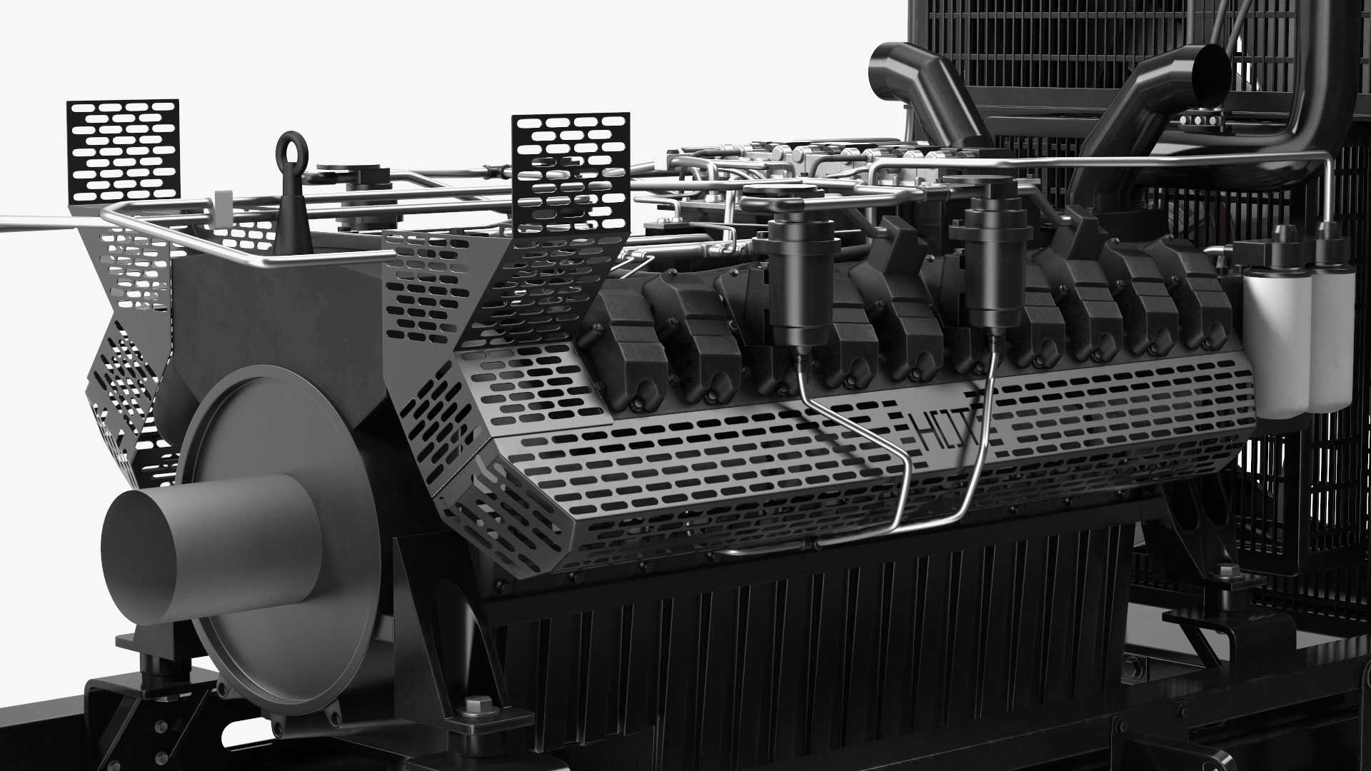 3D Engine and Cooling System for Diesel Generator