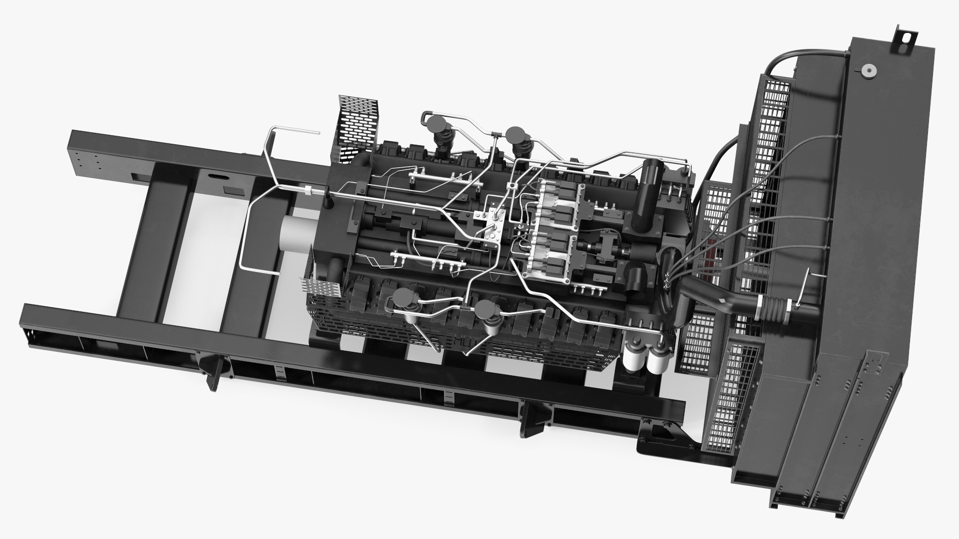 3D Engine and Cooling System for Diesel Generator
