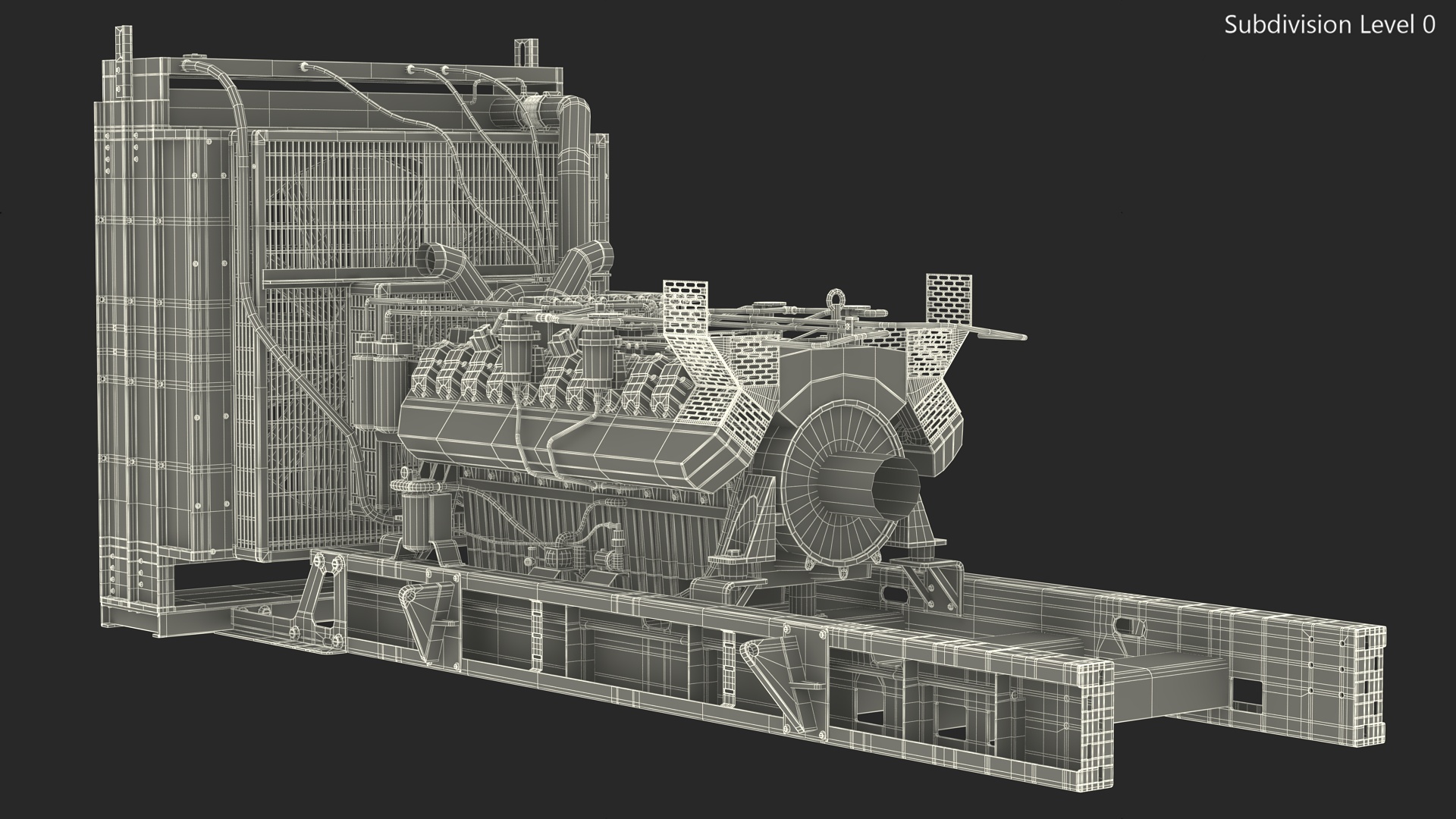 3D Engine and Cooling System for Diesel Generator