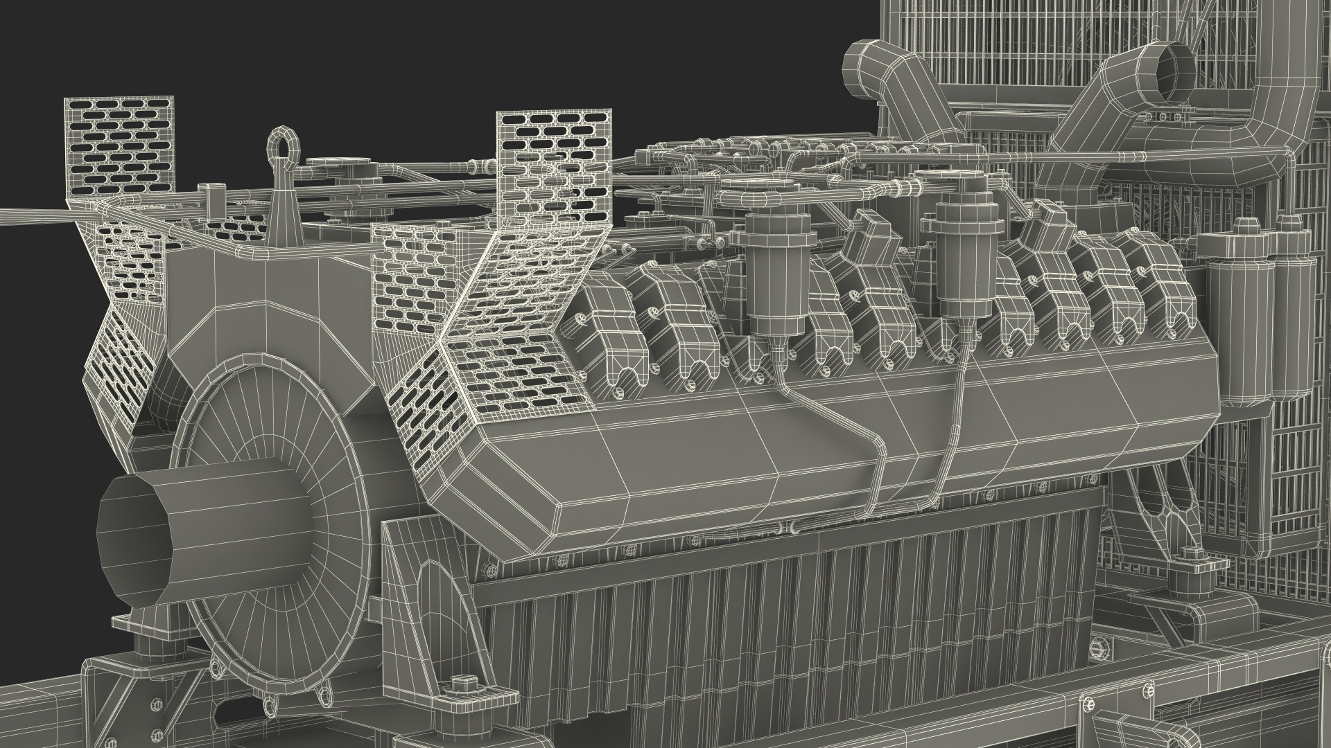3D Engine and Cooling System for Diesel Generator