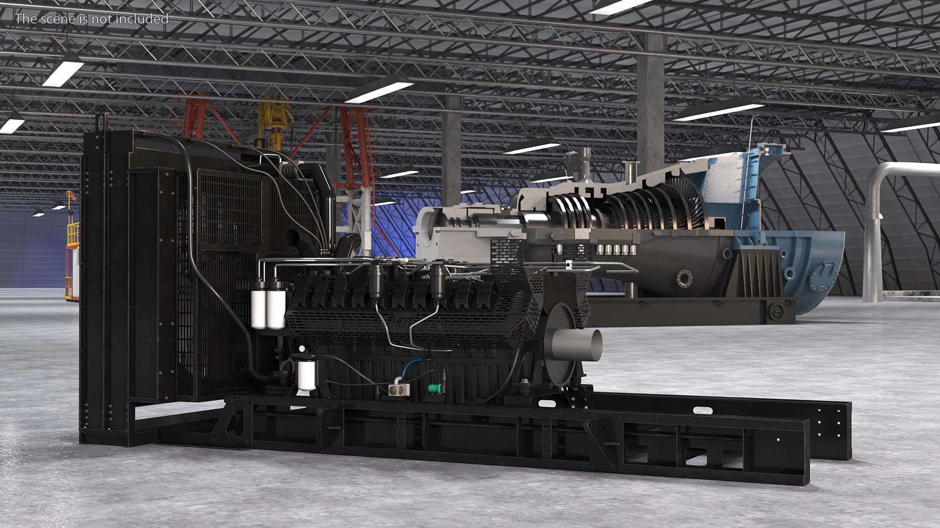 3D Engine and Cooling System for Diesel Generator