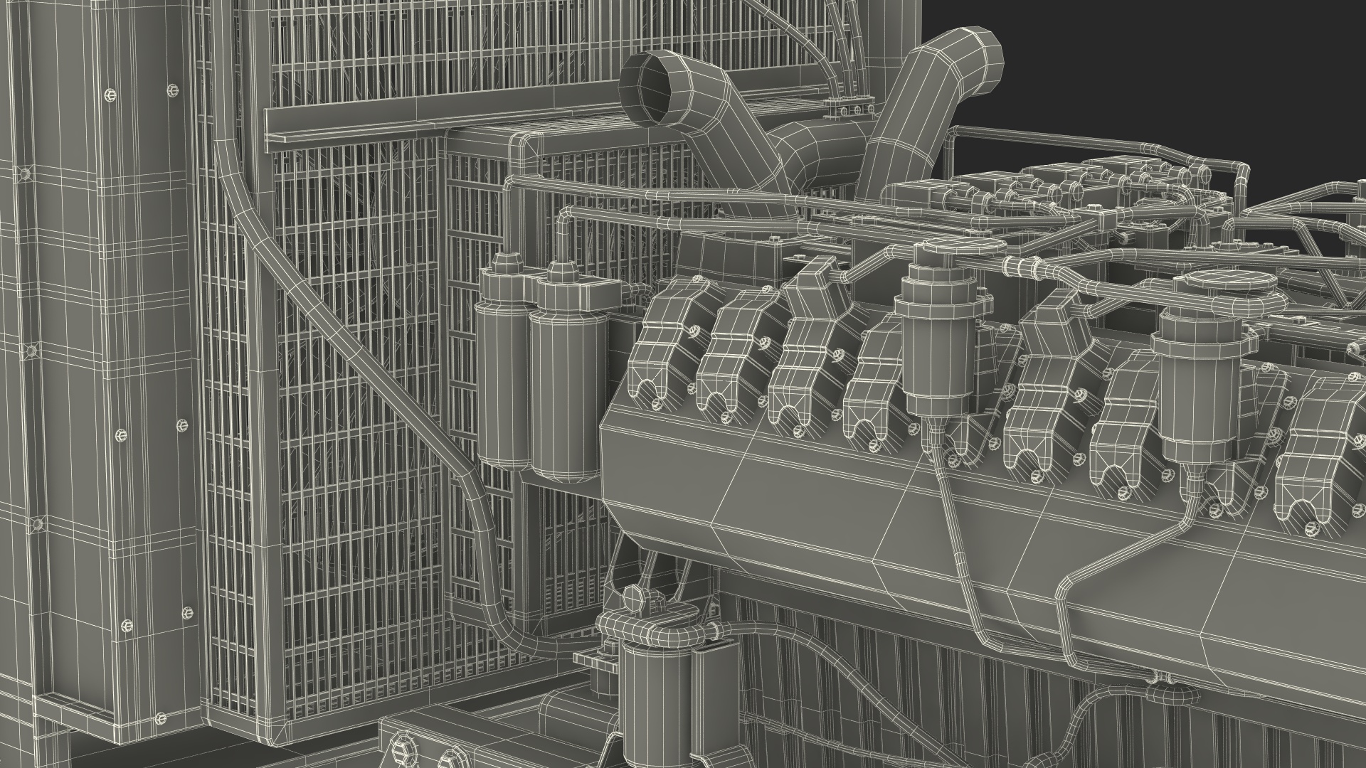 3D Engine and Cooling System for Diesel Generator