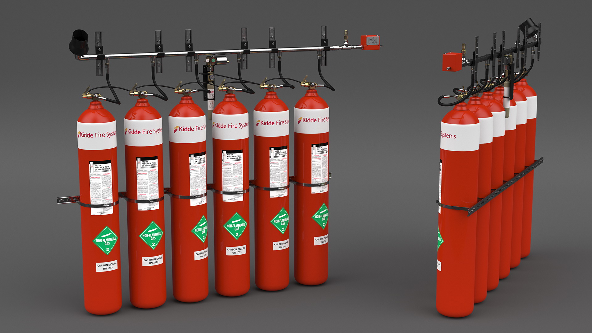Dioxide Fire Extinguisher System 3D