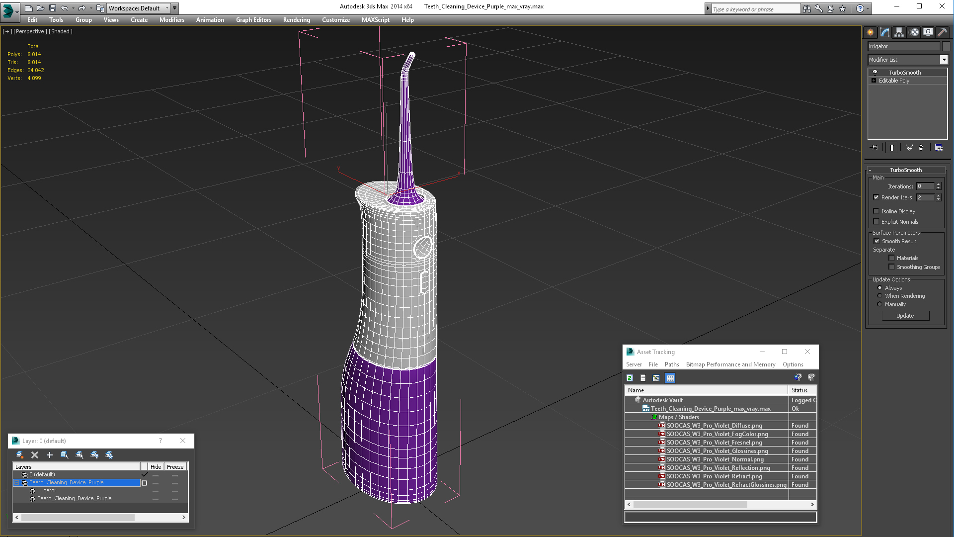 3D Teeth Cleaning Device Purple model