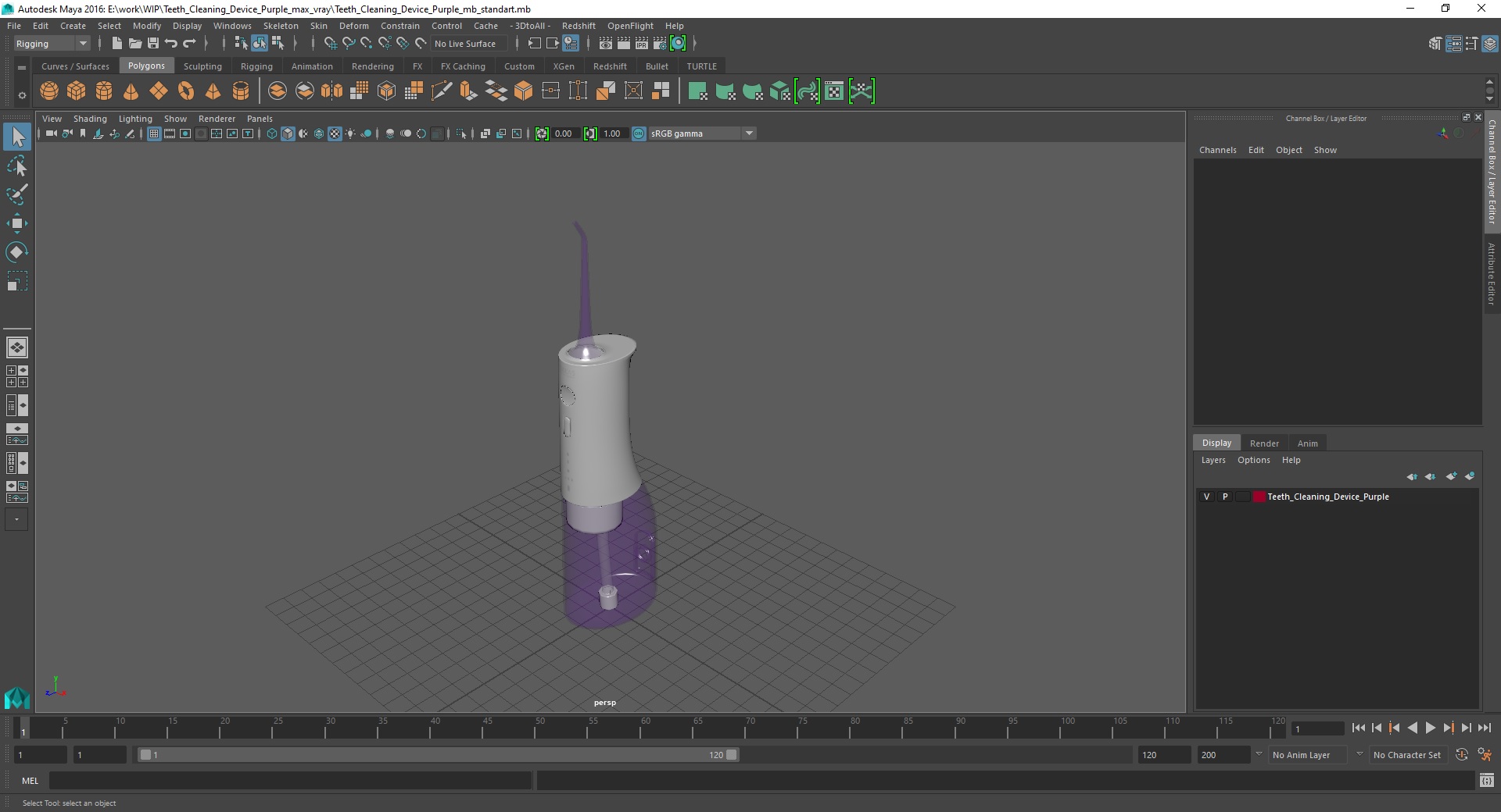 3D Teeth Cleaning Device Purple model