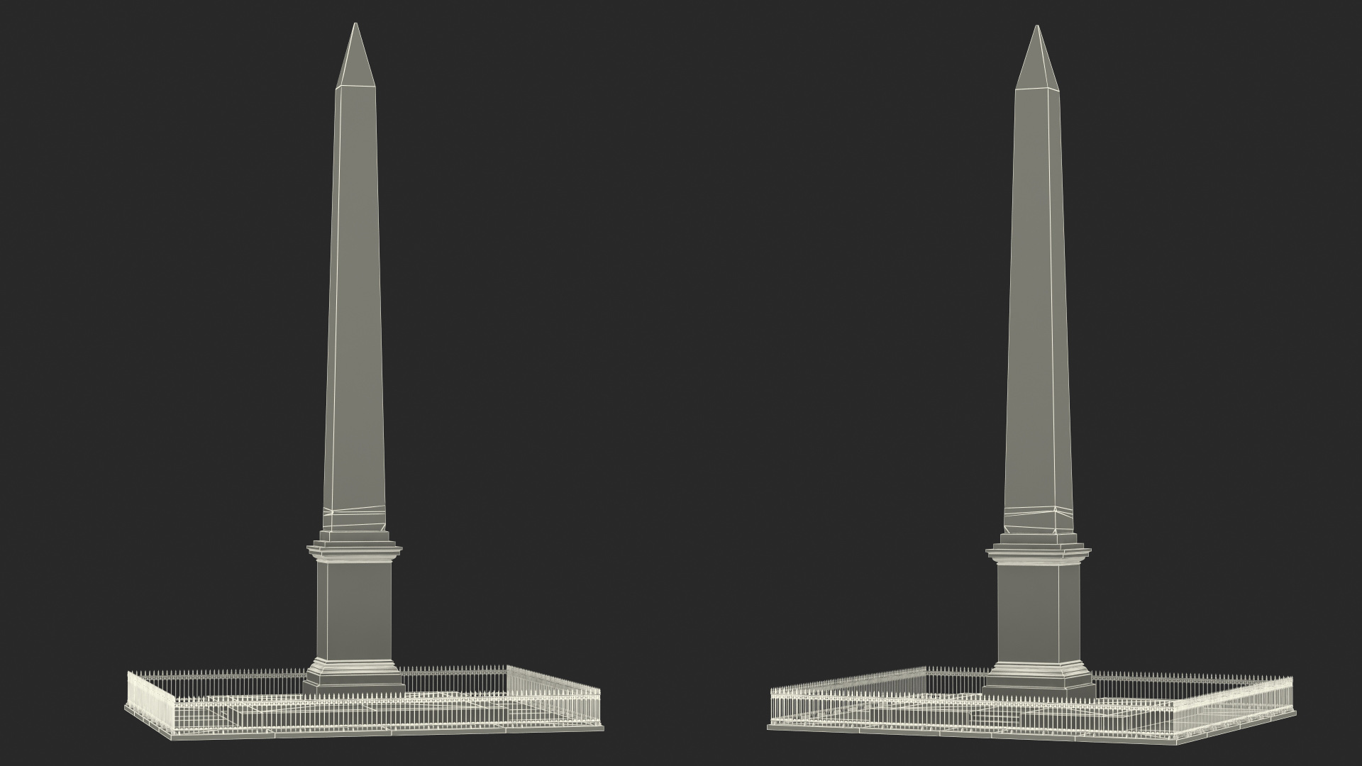 Luxor Obelisks Paris France 3D