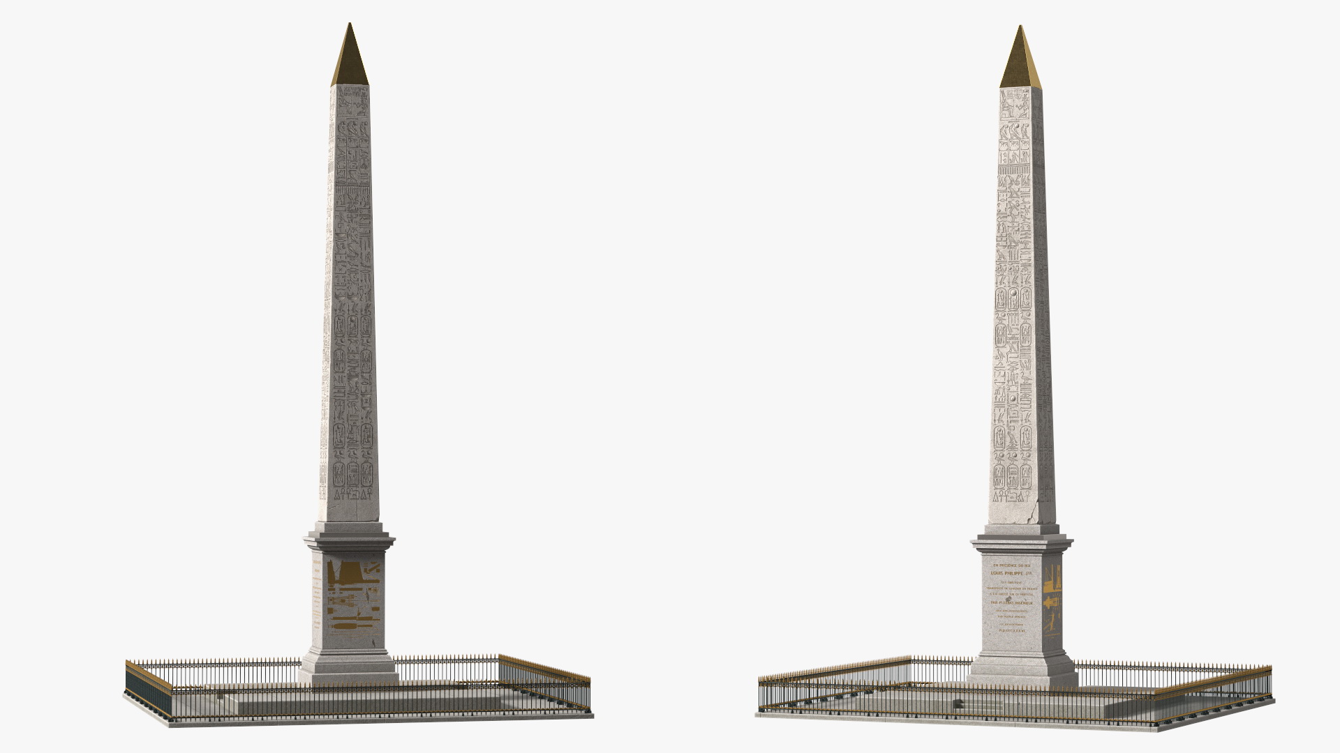Luxor Obelisks Paris France 3D