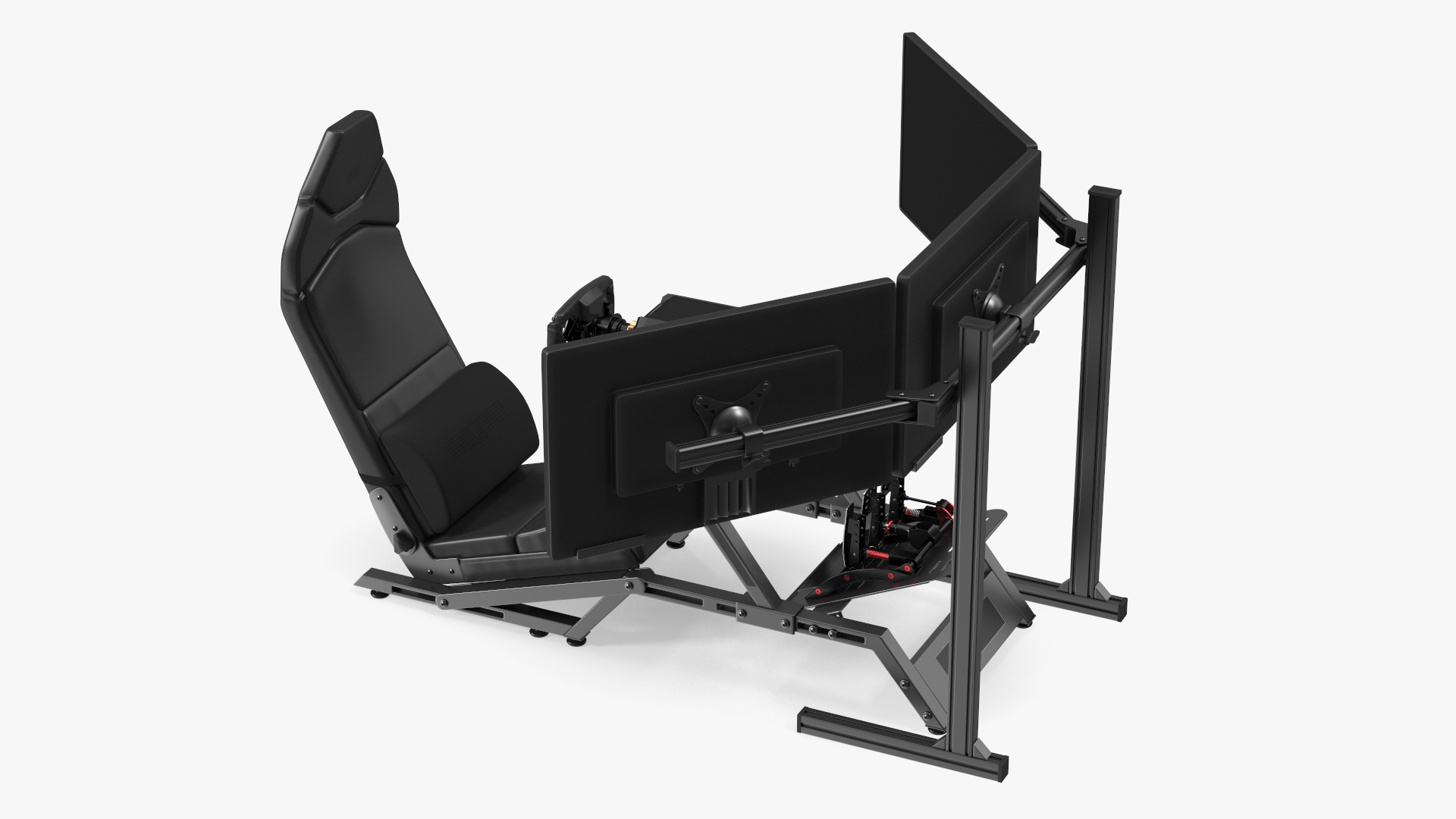 3D model F1 Racing Sim Gaming Setup with Monitors