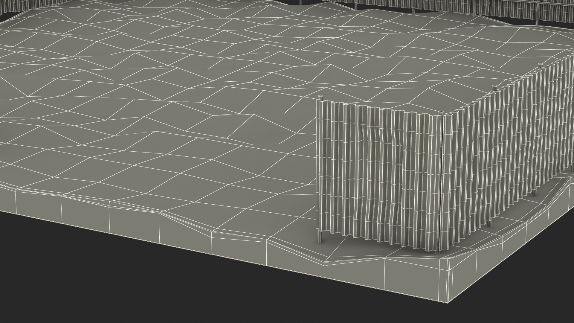 3D model Dirt Ground Corral with Metal Fence