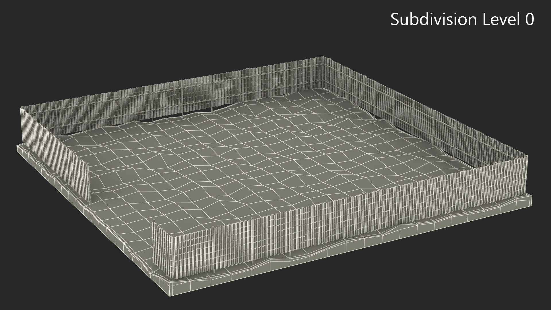 3D model Dirt Ground Corral with Metal Fence