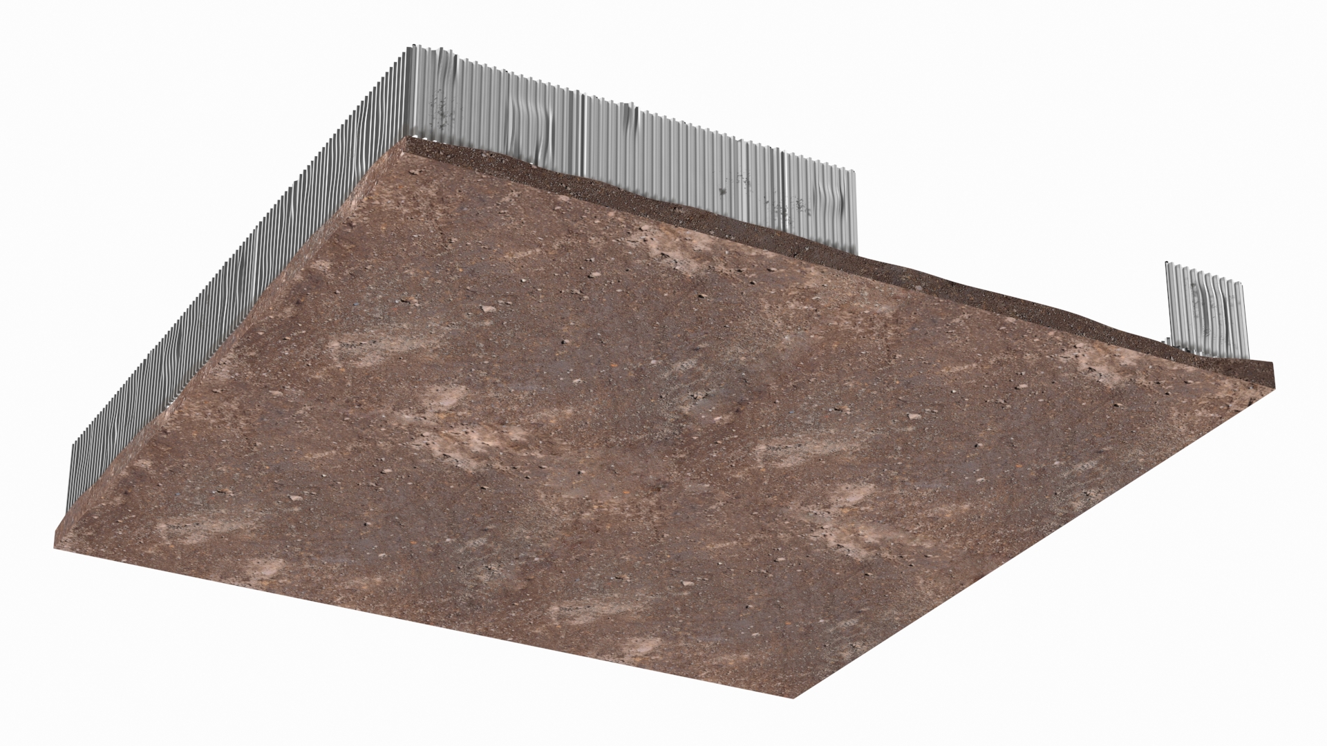 3D model Dirt Ground Corral with Metal Fence