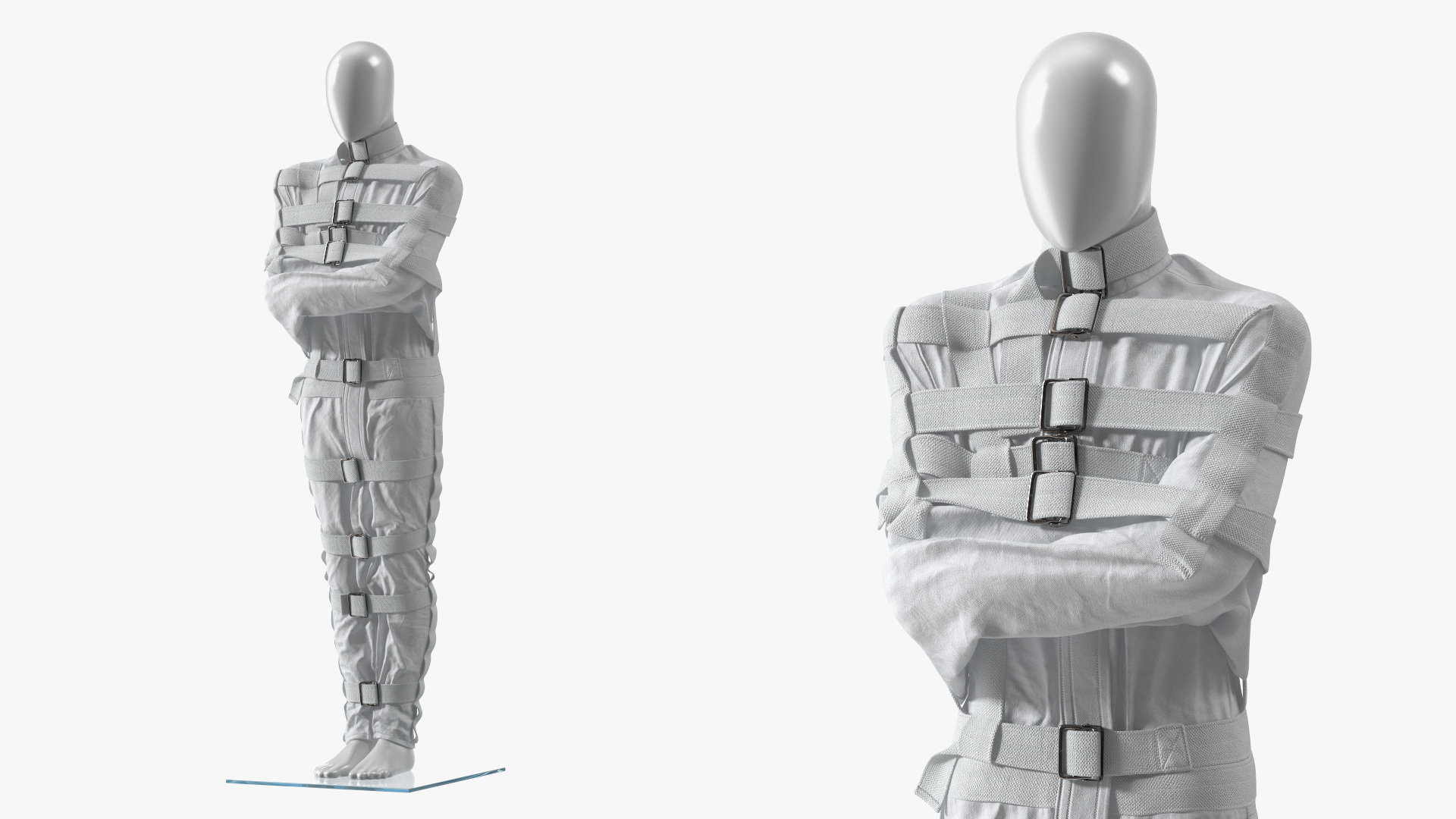 3D model Straitjacket Mannequin Figure White