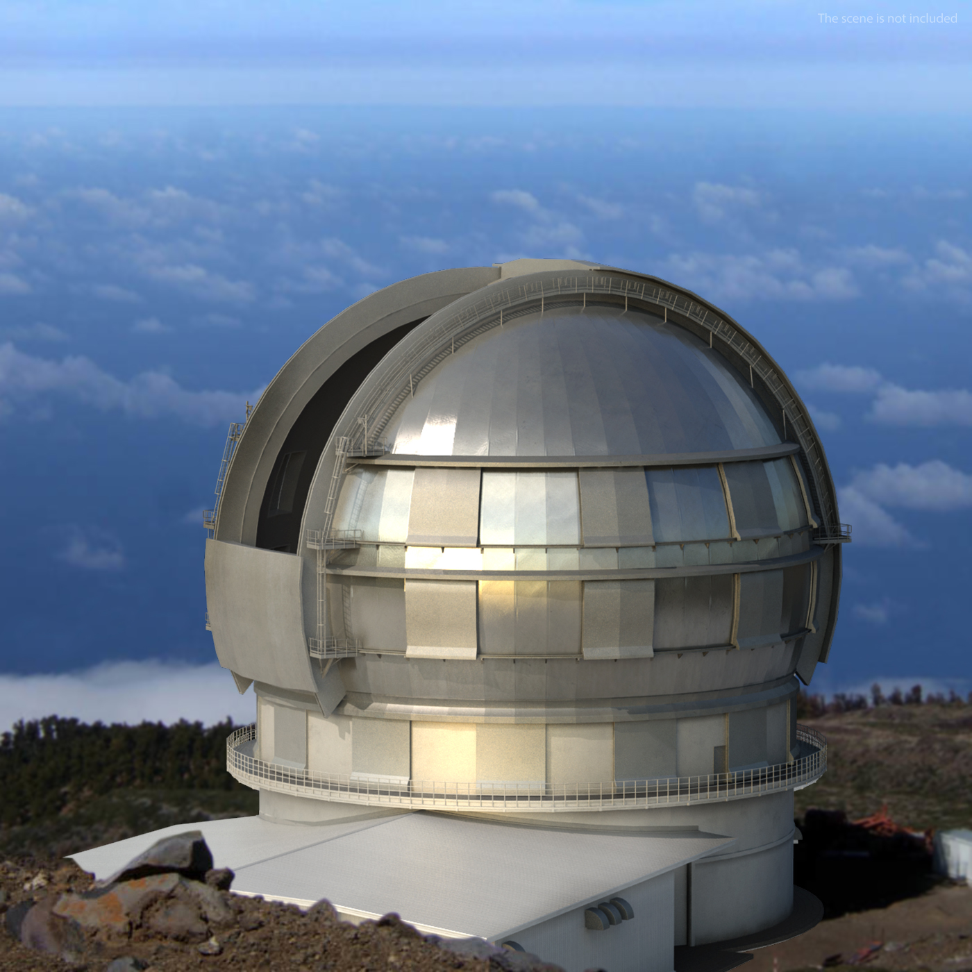 3D Astronomical Observatory Dome Rigged