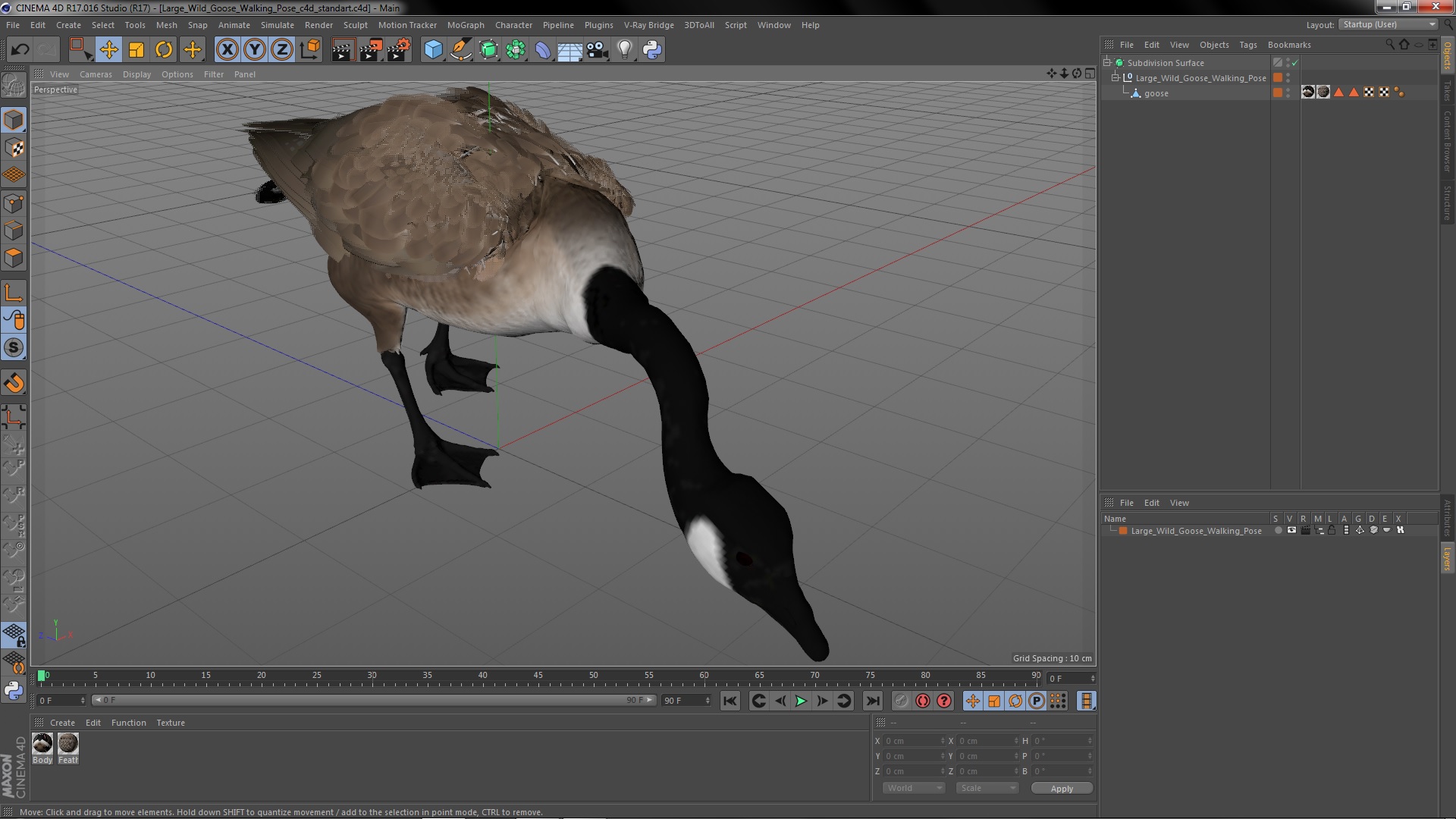 Large Wild Goose Walking Pose 3D model