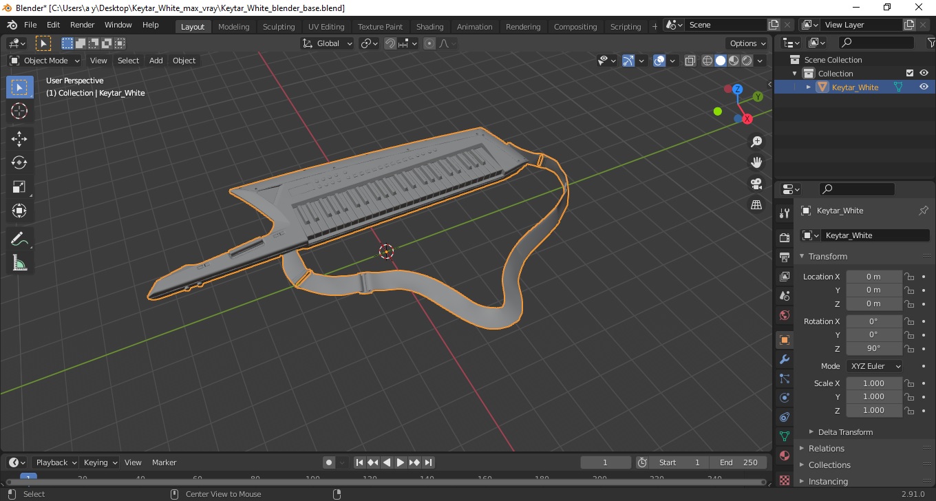 Keytar White 3D