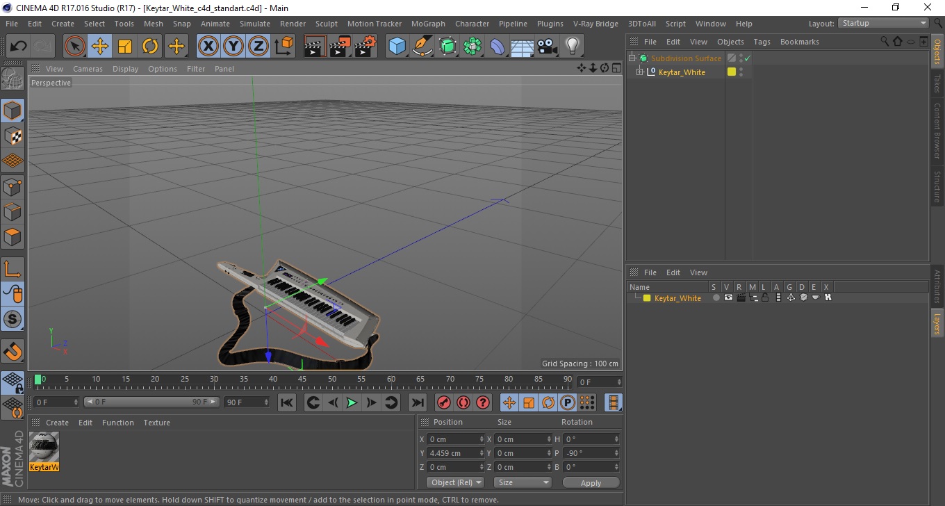 Keytar White 3D