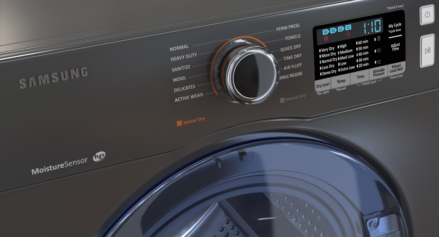 Inox Front Load Dryer Samsung 3D model