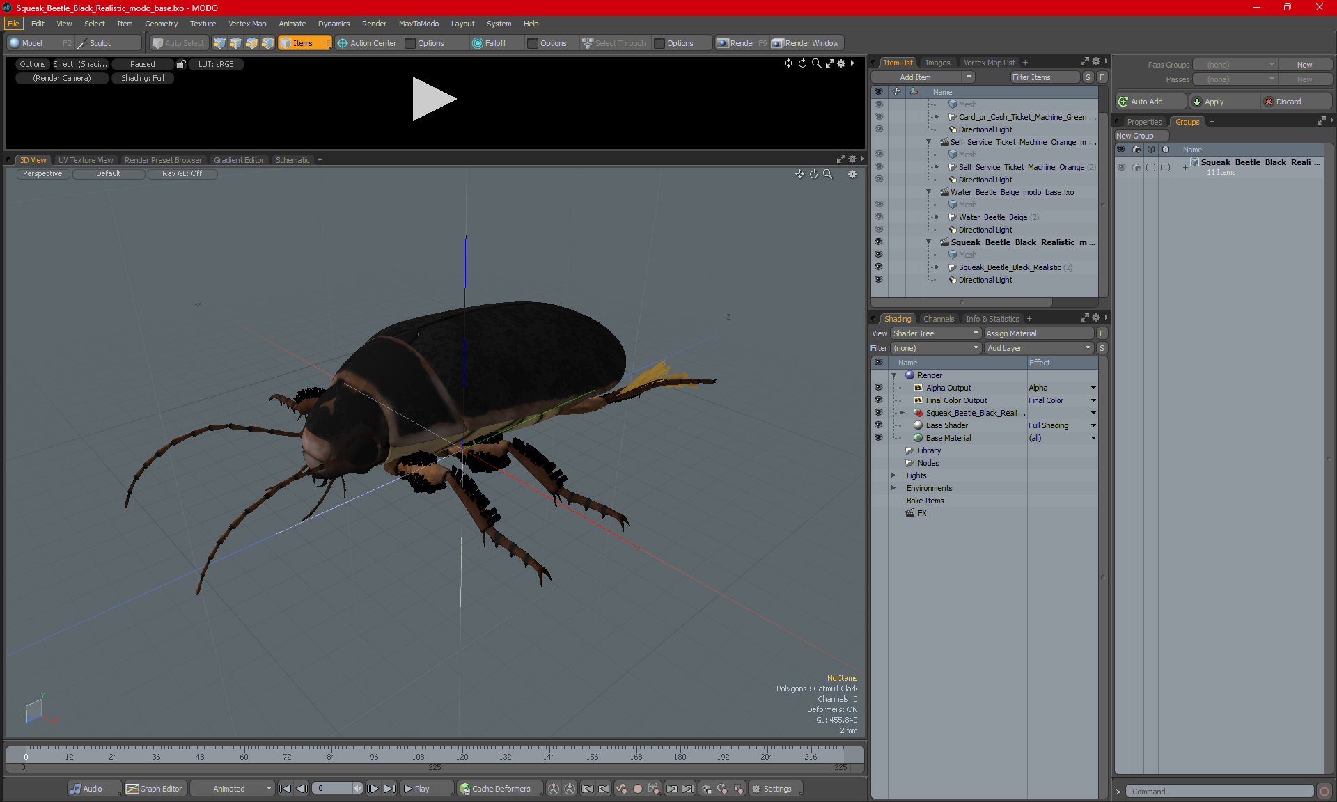 Squeak Beetle Black 3D model