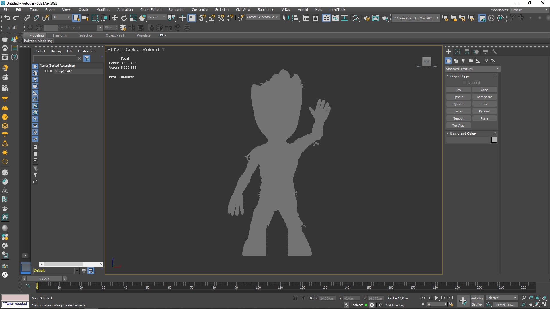 Groot Waving His Hand for 3D Print 3D model