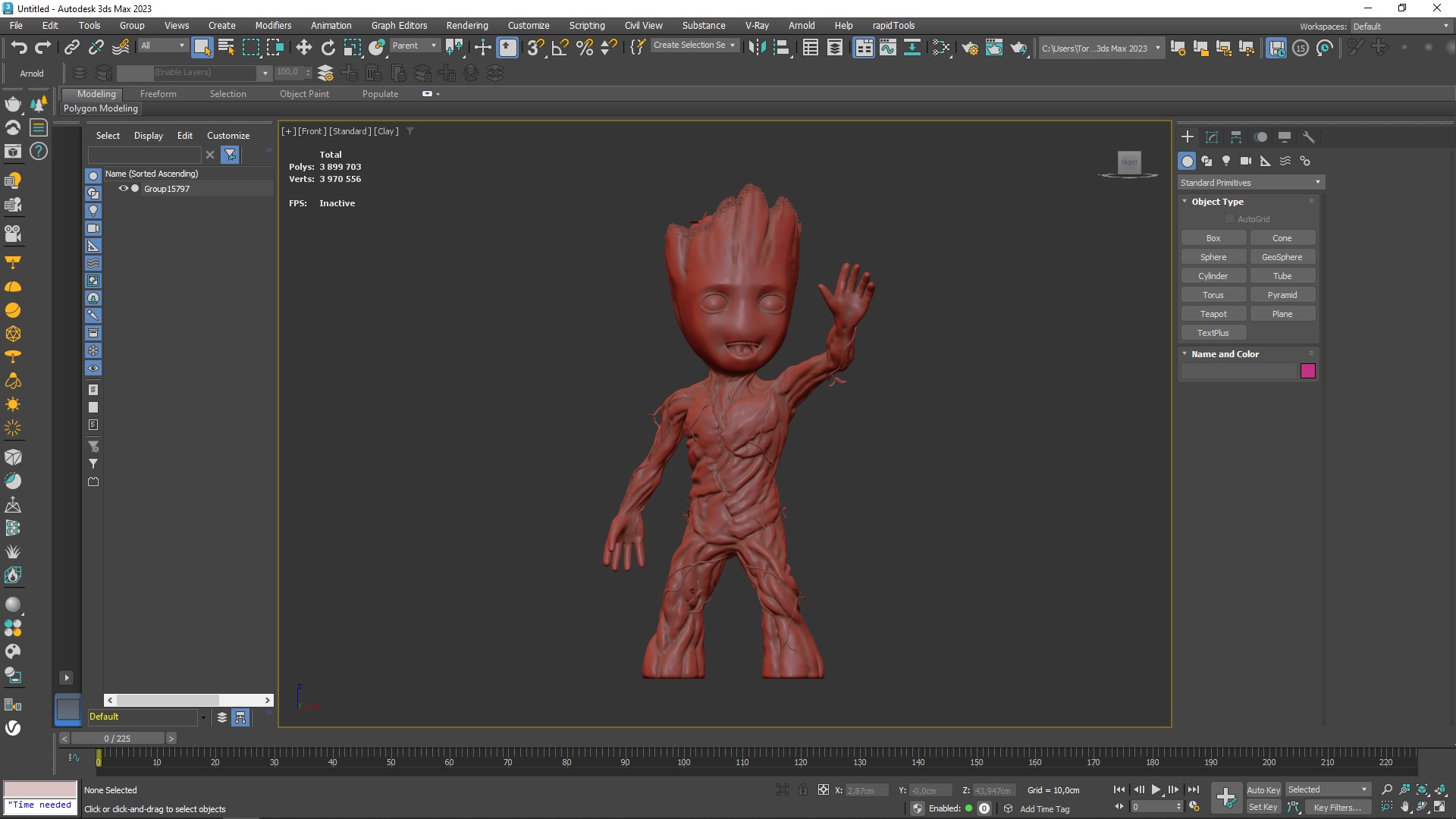 Groot Waving His Hand for 3D Print 3D model