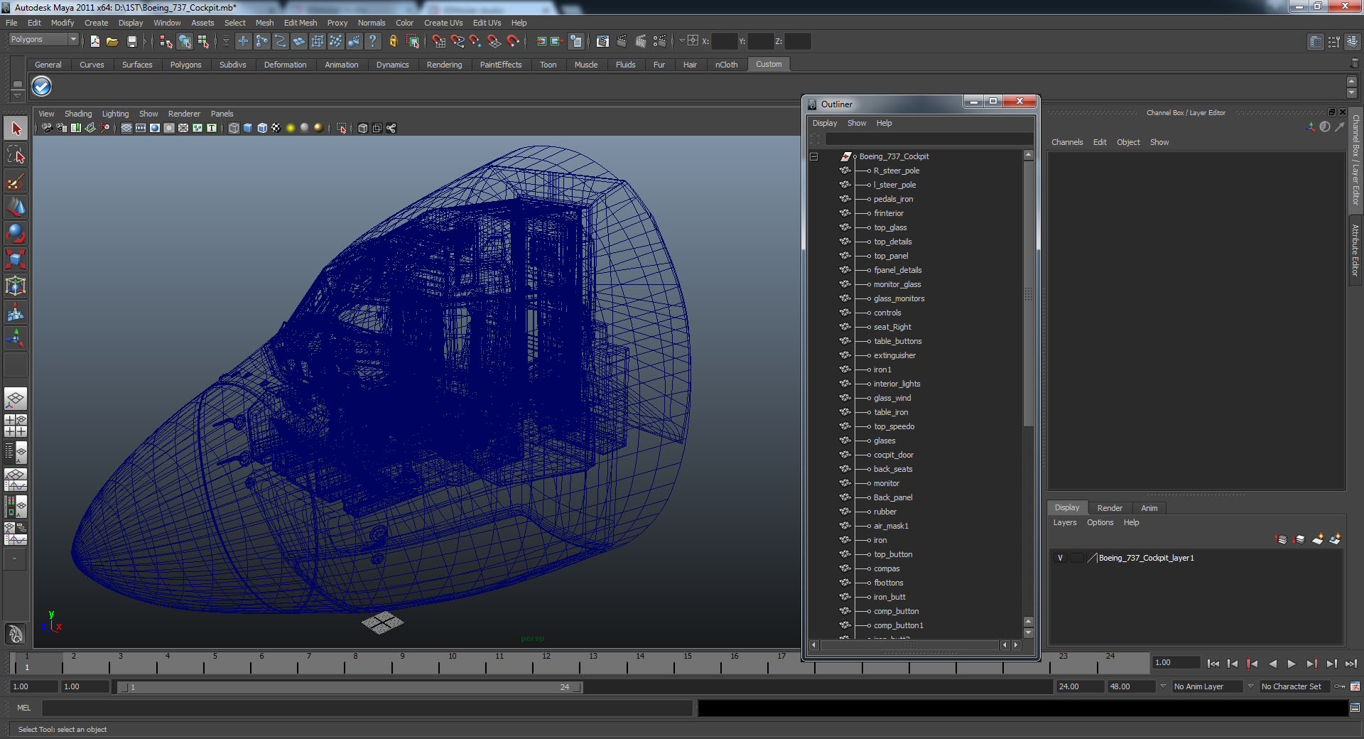 3D Boeing 737 Cockpit model
