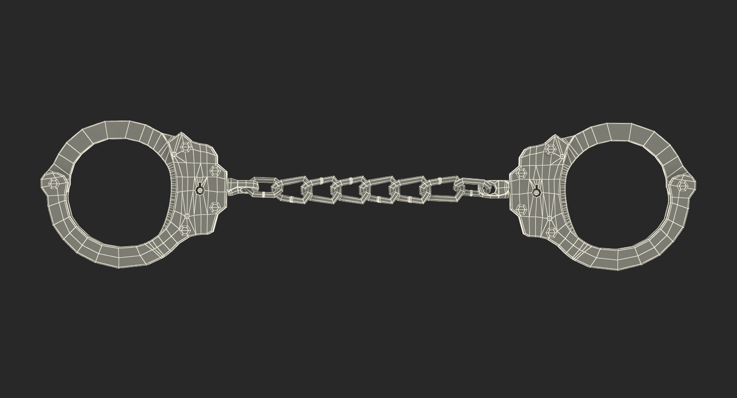 3D Standard Chain Handcuffs Black Metal