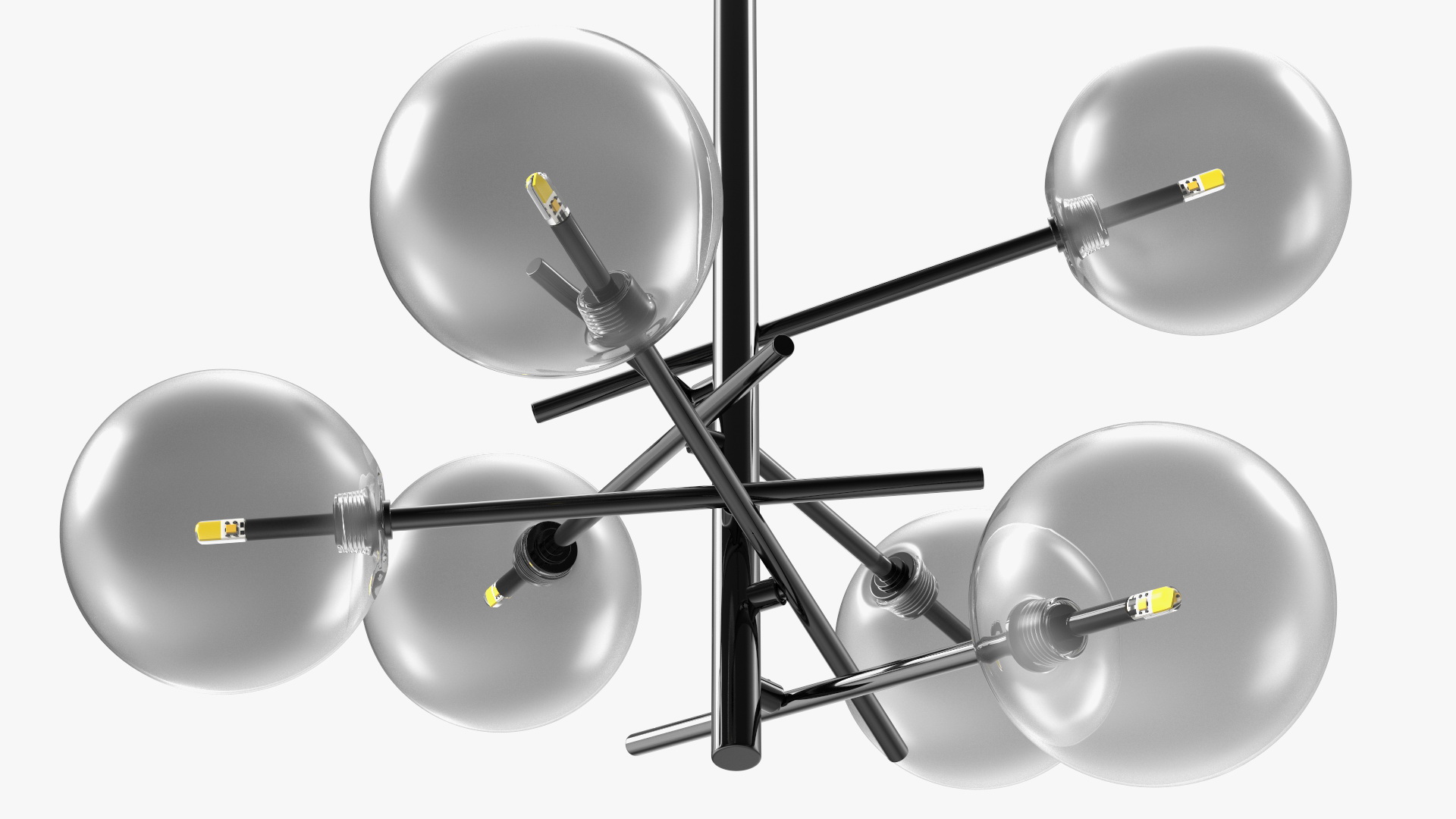 3D Light 6 Armed Globe Pendant Black model